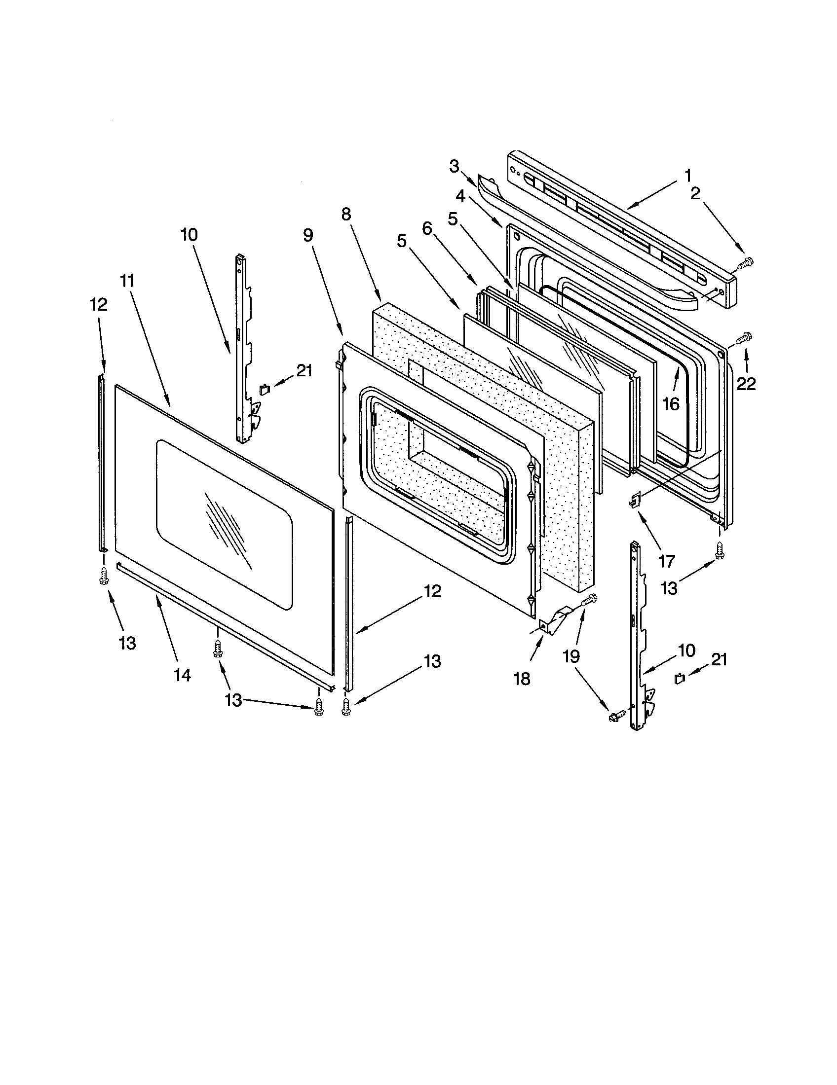 Kenmore 66595173300 door diagram
