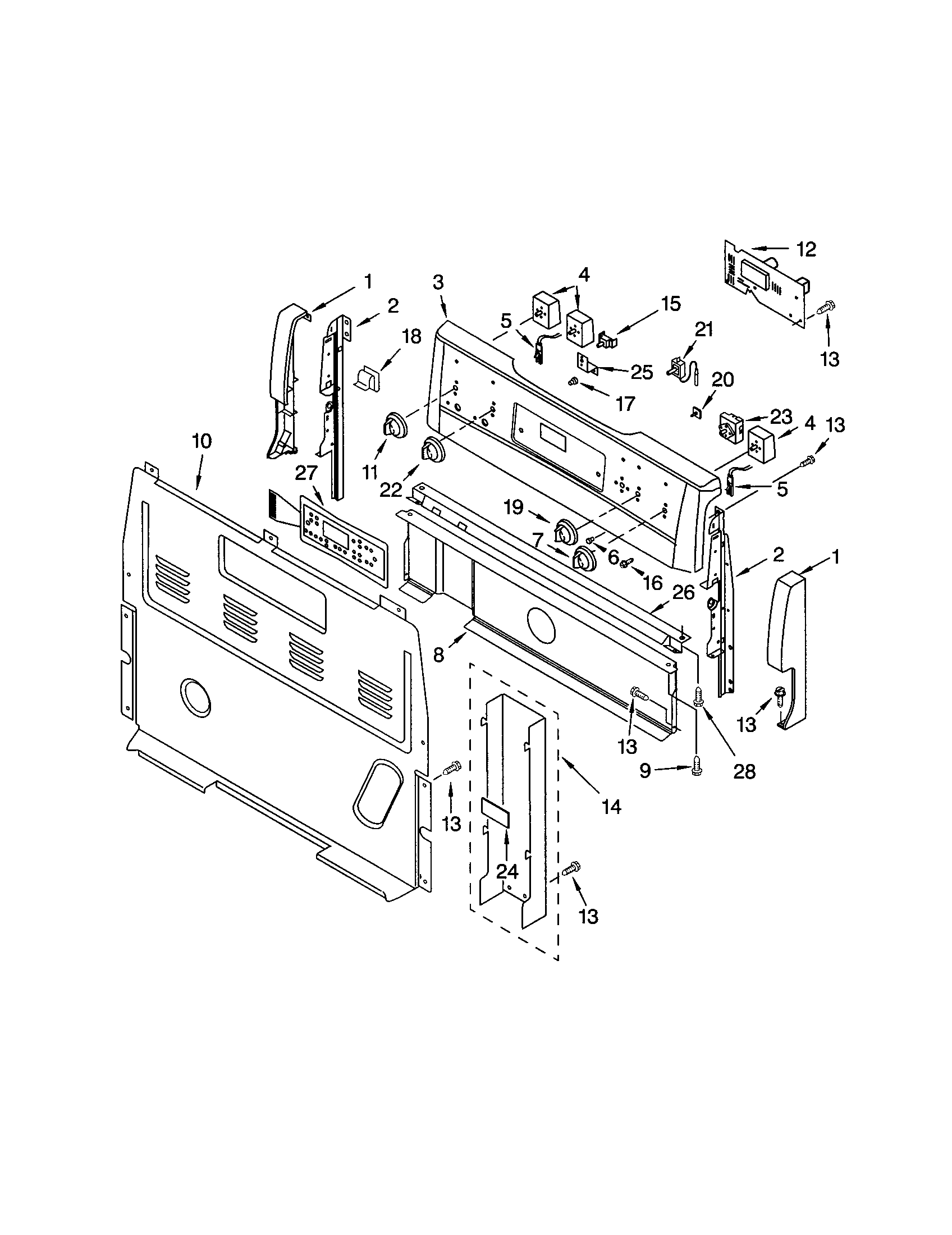 Kenmore 66595173300 control panel diagram