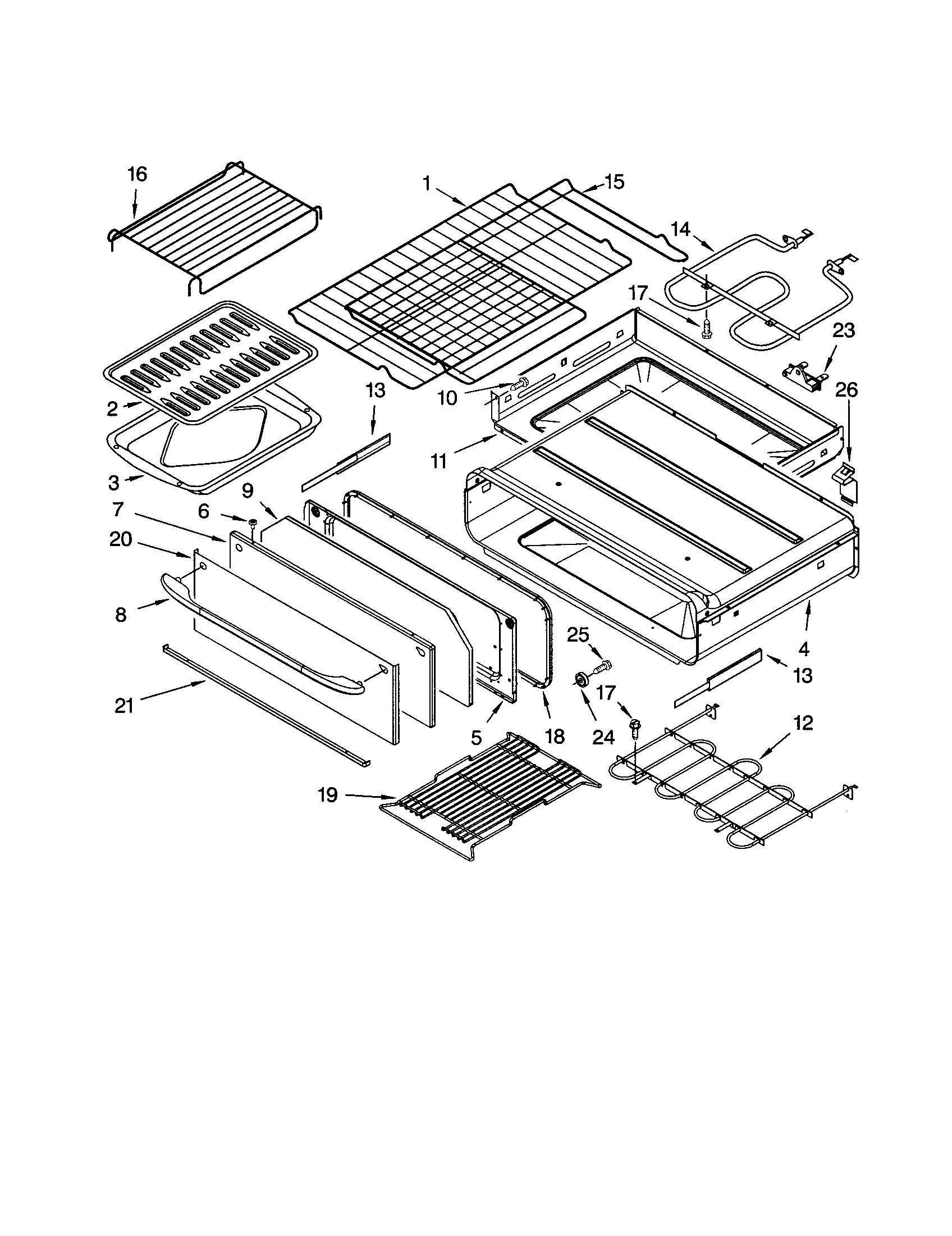 Kenmore 66595173300 bake drawer and broiler diagram