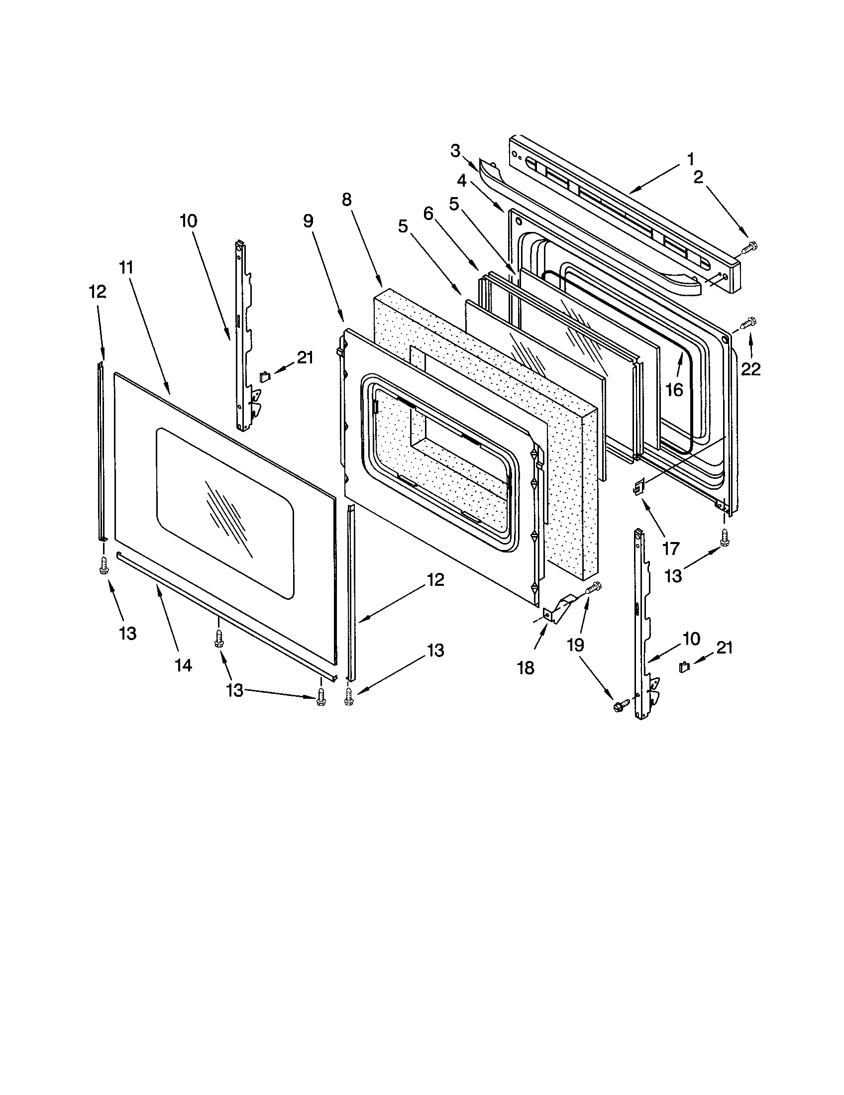 Kenmore 66595183300 door diagram
