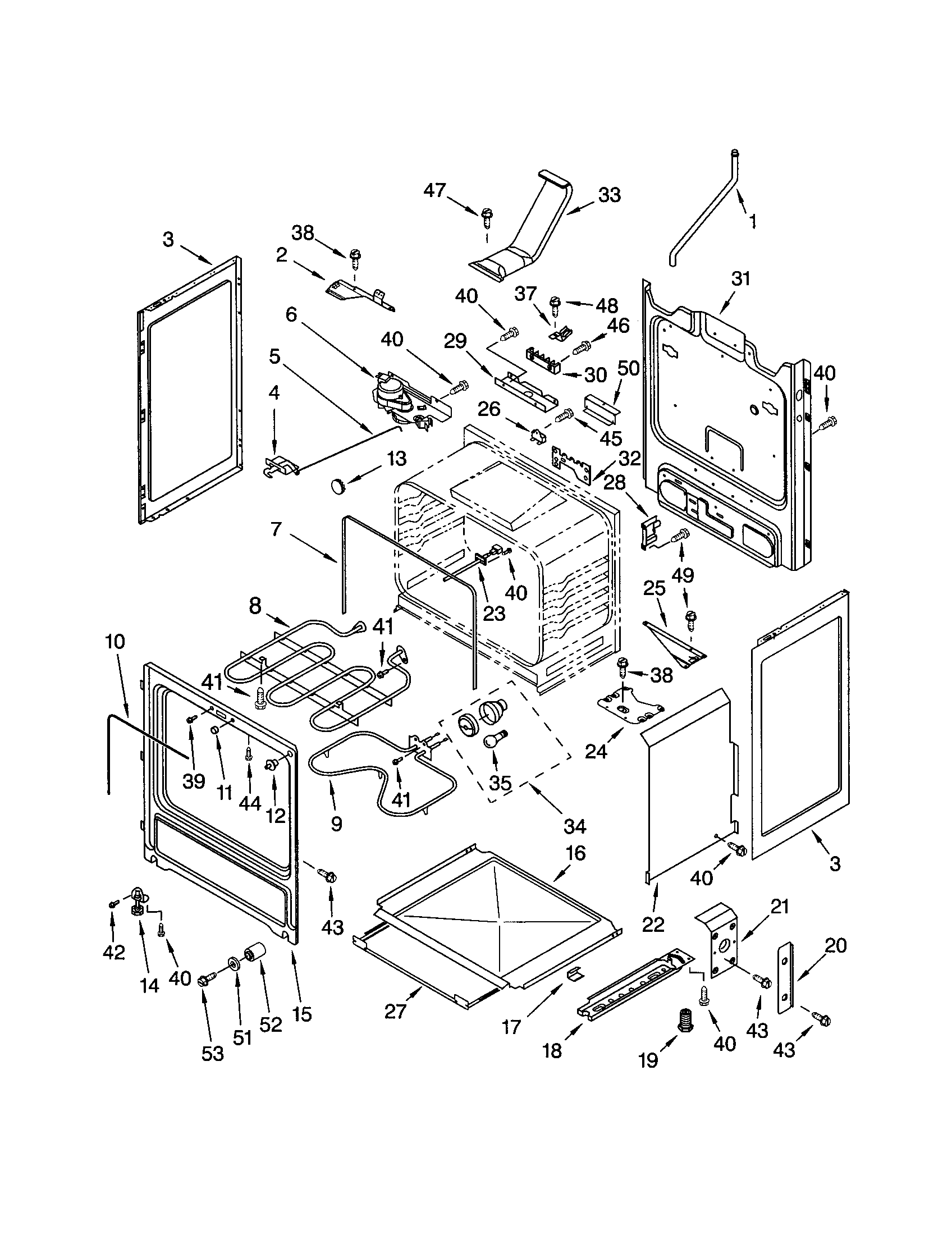 Kenmore 66595183300 chassis diagram
