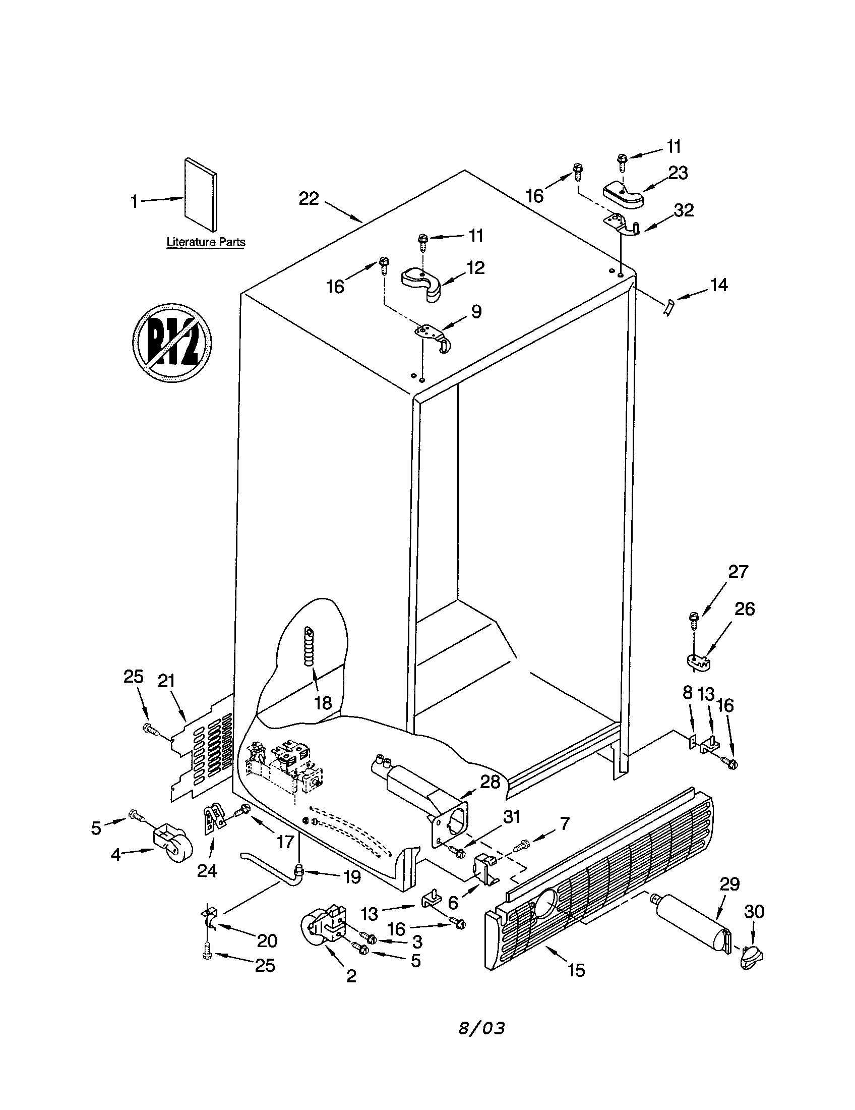 Kenmore 10653752202 cabinet diagram