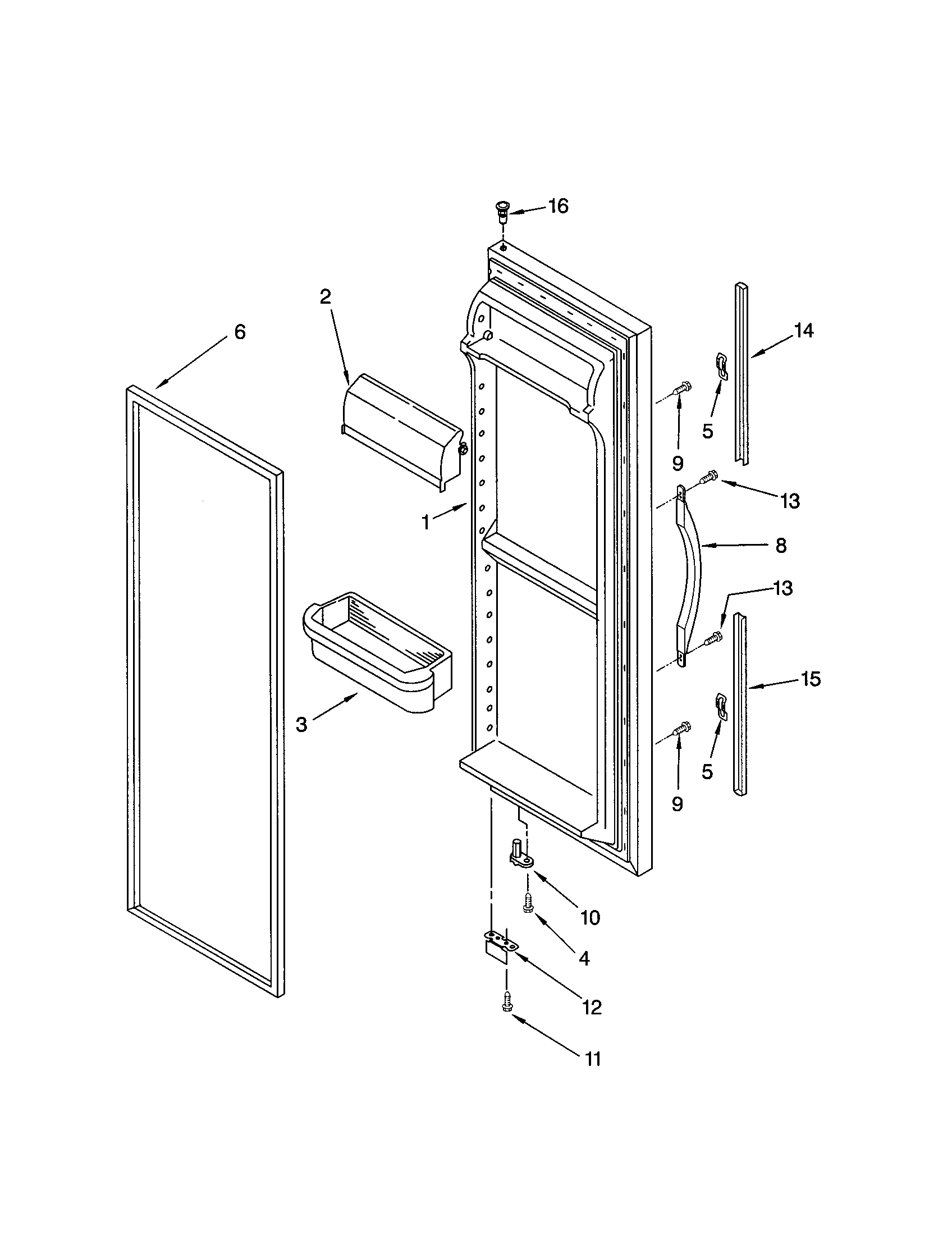 Kenmore 10653752202 refrigerator door diagram