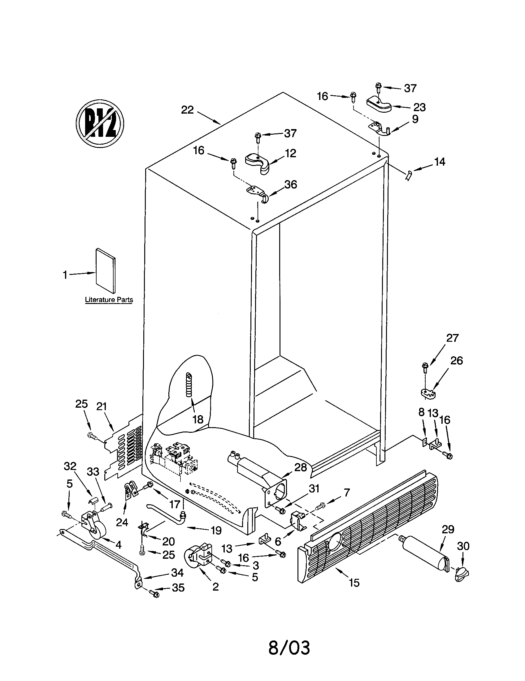 Kenmore 10653702202 cabinet diagram