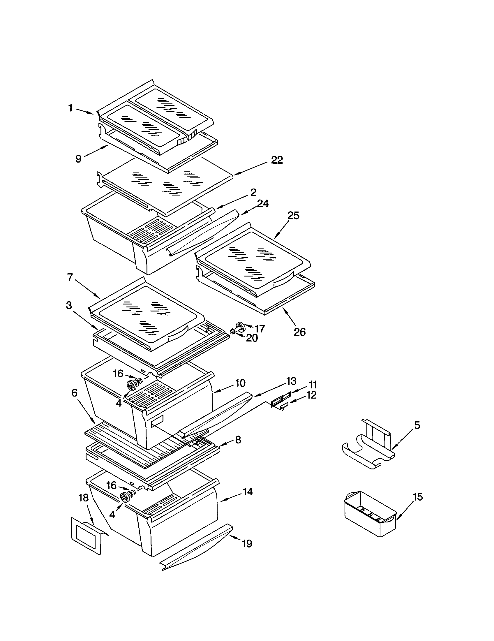 Kenmore 10653702202 refrigerator shelf diagram
