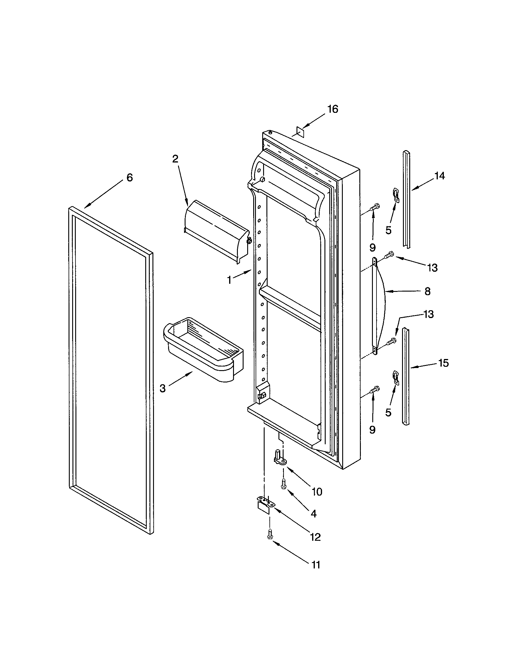 Kenmore 10653702202 refrigerator door diagram