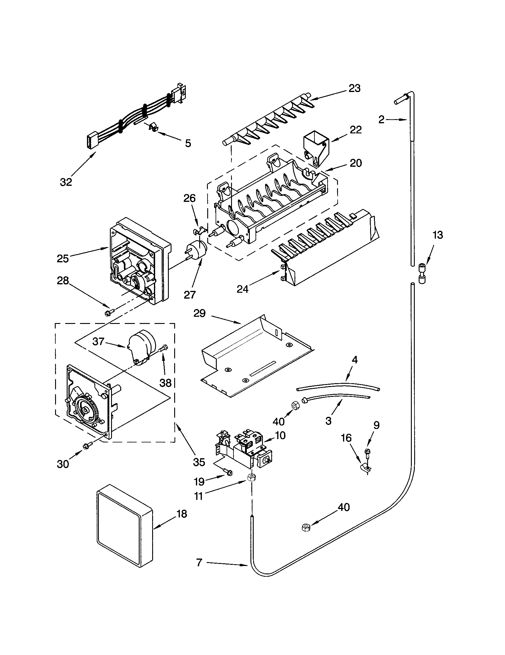 Kenmore 10653702202 icemaker diagram