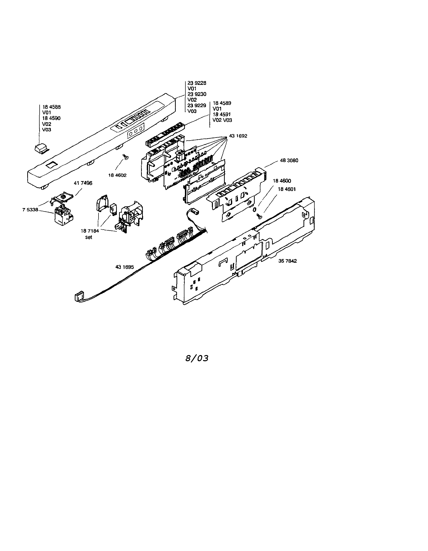 Bosch SHY56A02UC/14 (FD8301) fascia panel diagram
