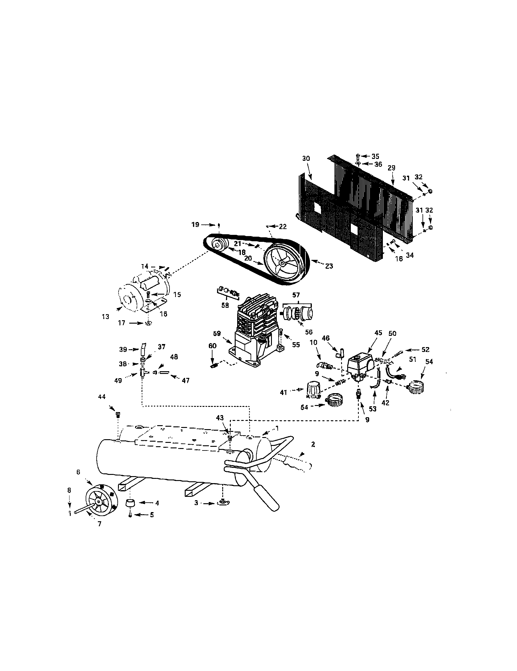 Campbell Hausfeld VT630600 pump/motor/filter/pressur switch diagram