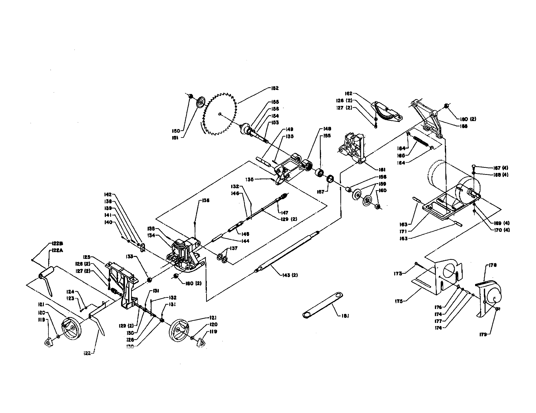 Delta 34-440 (SN88J00001 THRU 90C12579) blade/front trunnion/guard diagram