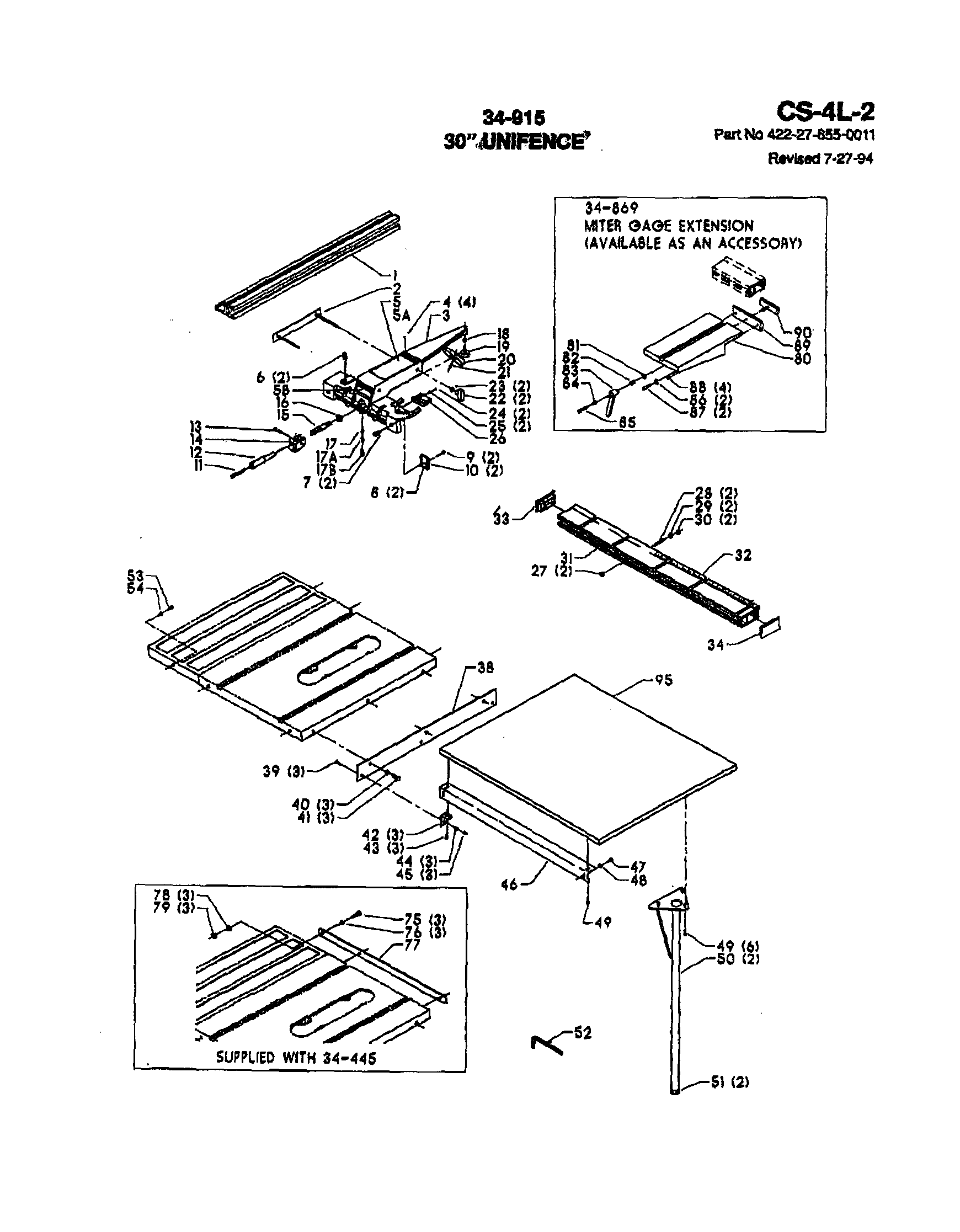 Delta 34-440 (88J00000) 30" unifence diagram