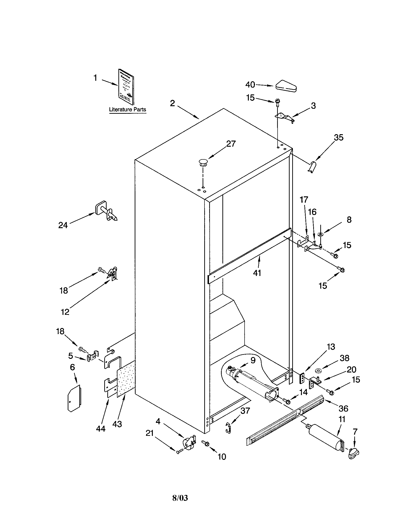 Kenmore 10673203300 cabinet diagram
