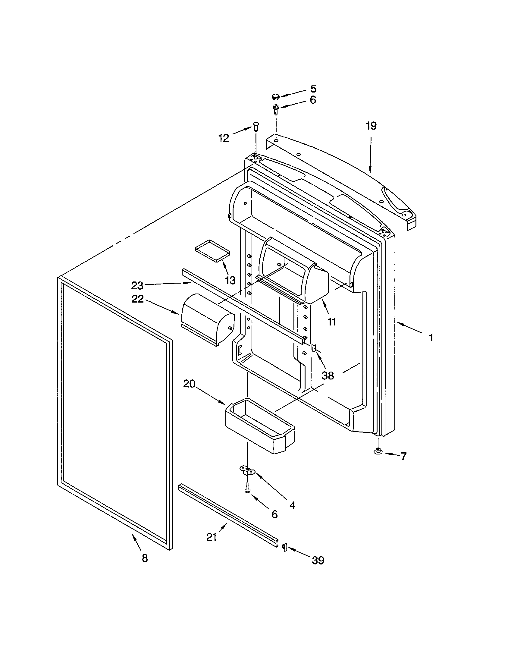 Kenmore 10673203300 refrigerator door diagram