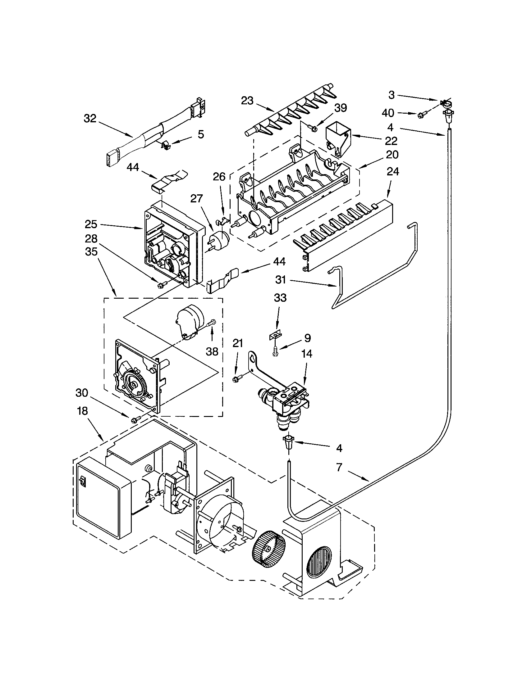 Kenmore 10673203300 icemaker diagram