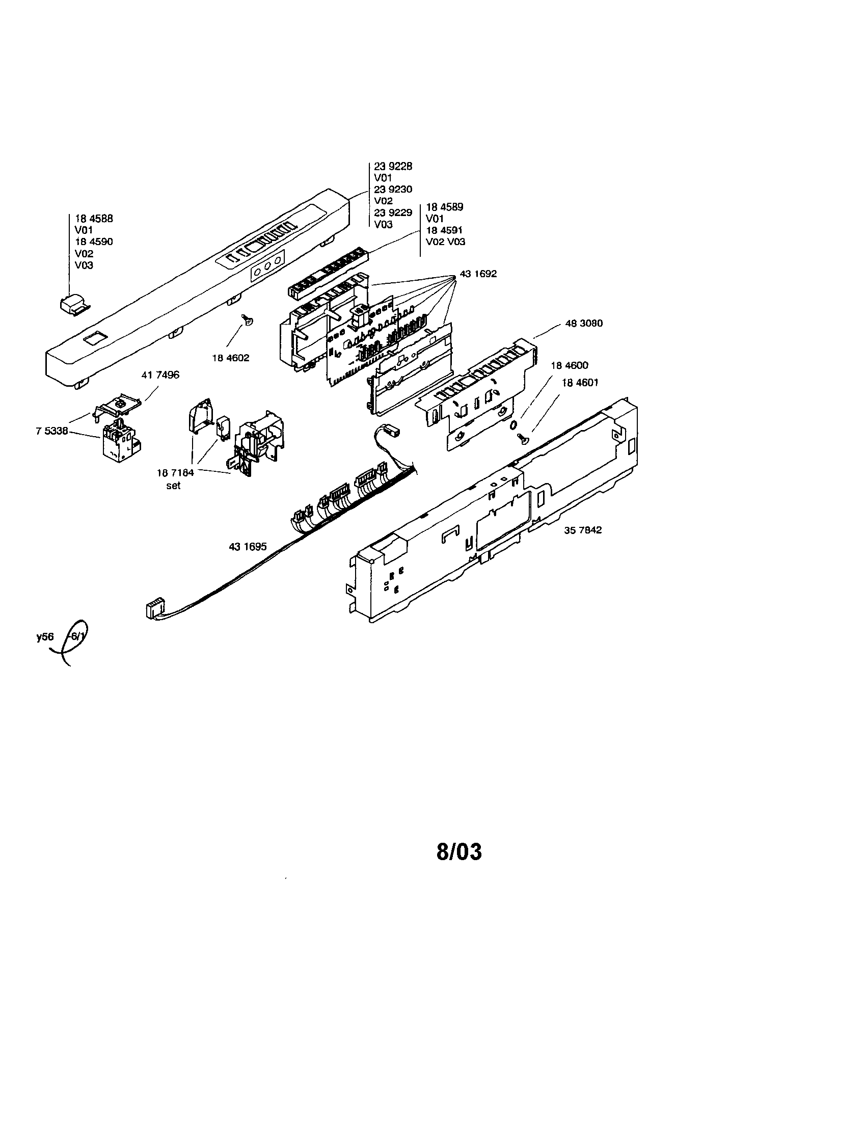 Bosch SHY56A06UC/14 (FD8301) fascia panel diagram