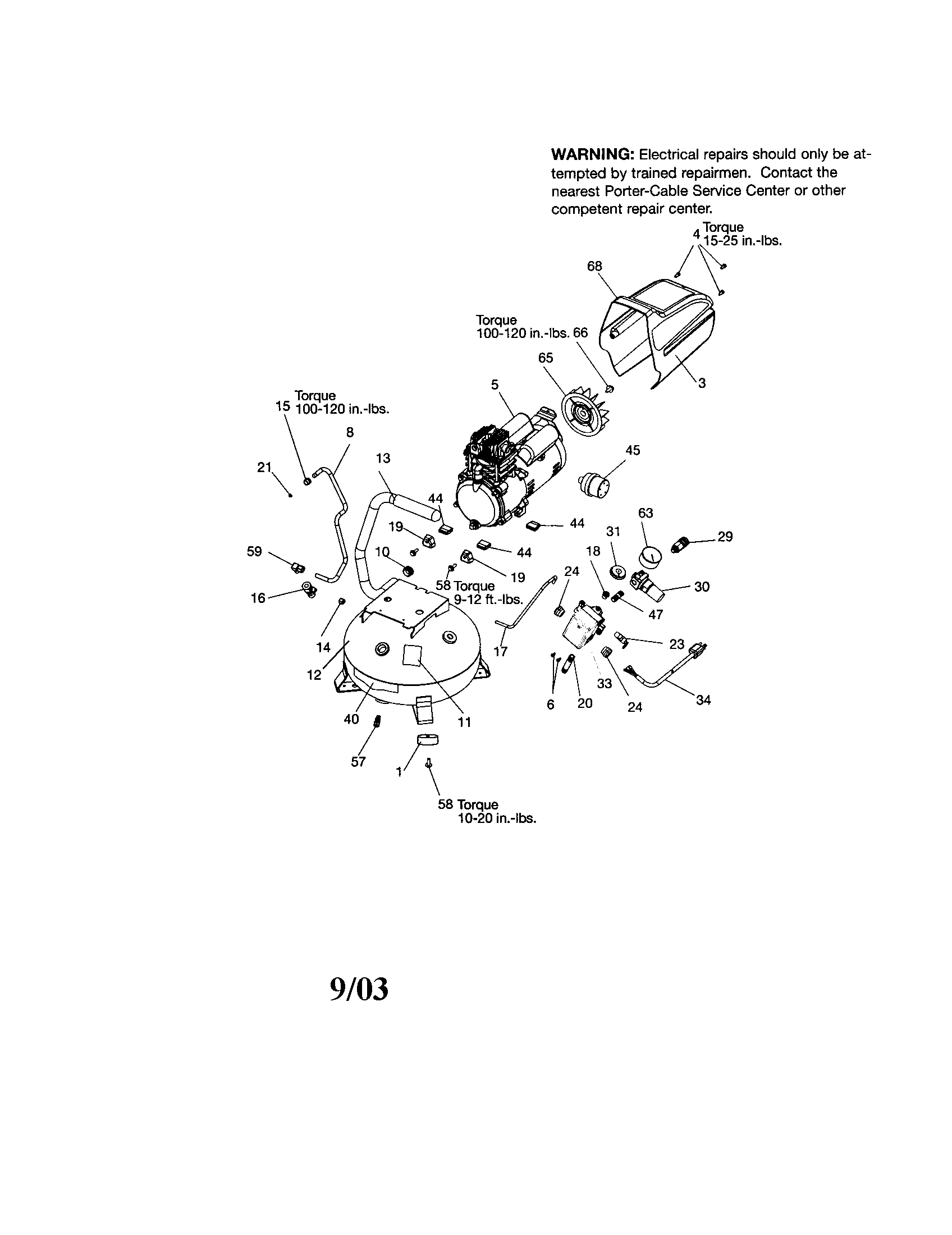 Porter Cable CPLDC2540P tank/pump/fan diagram