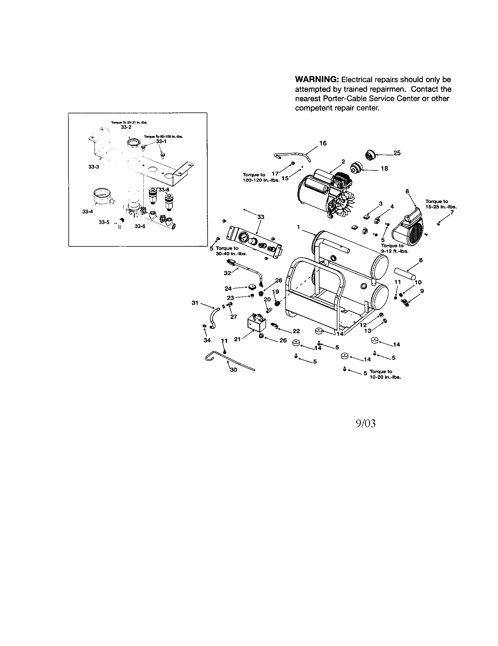 Porter Cable CPF23400S-2 side stack compressor diagram