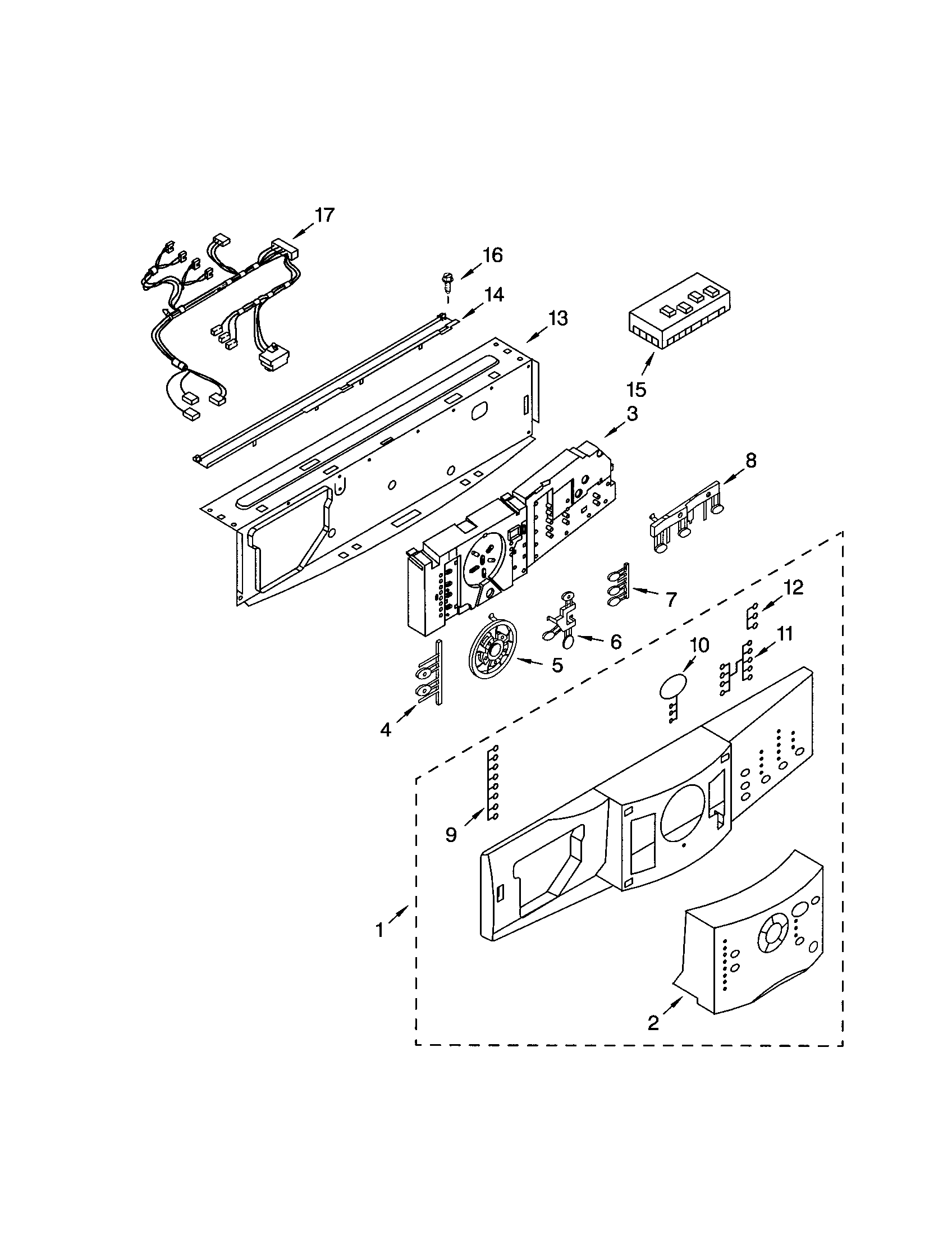 Kenmore Elite 11042822202 control panel diagram