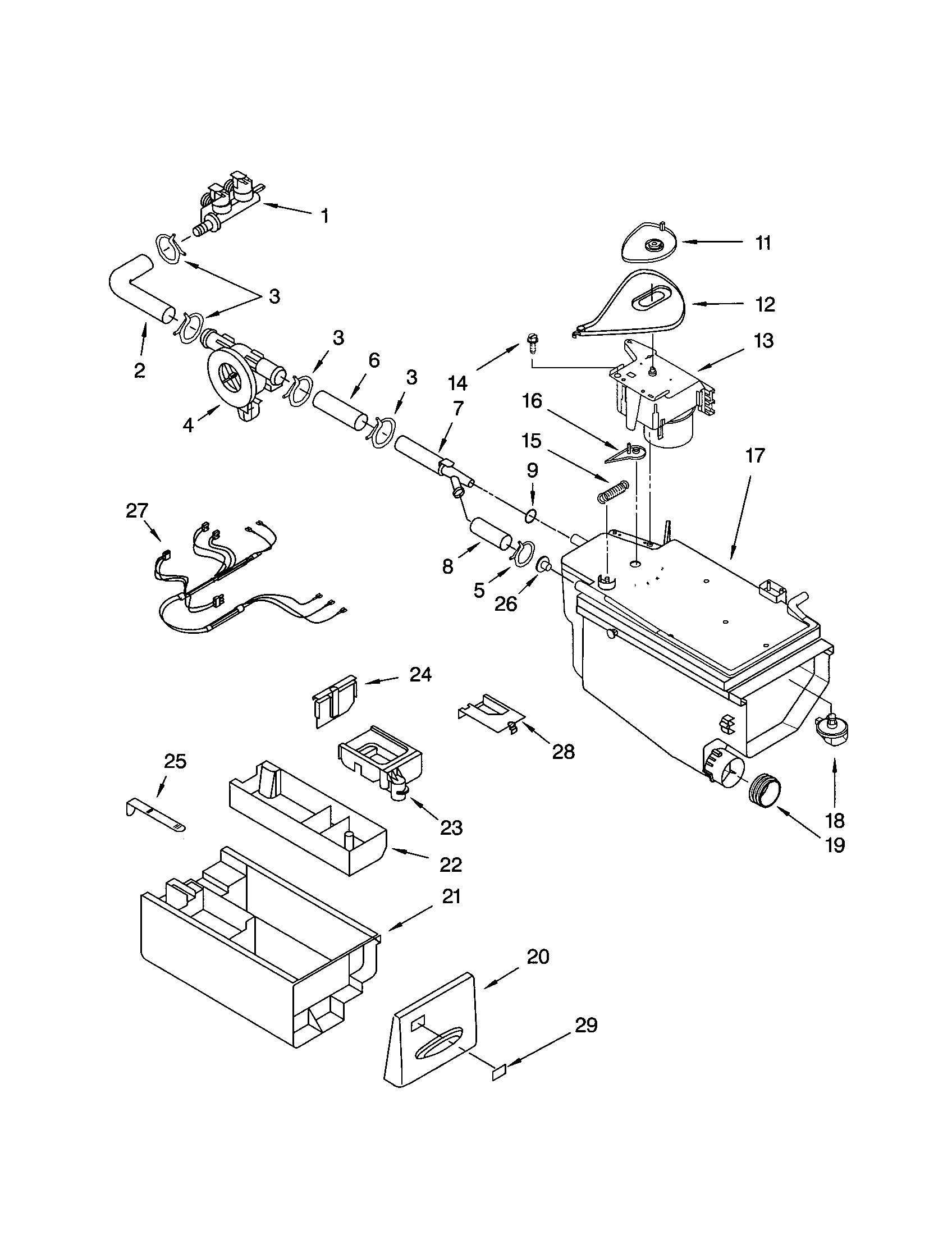 Kenmore Elite 11042822202 dispenser diagram
