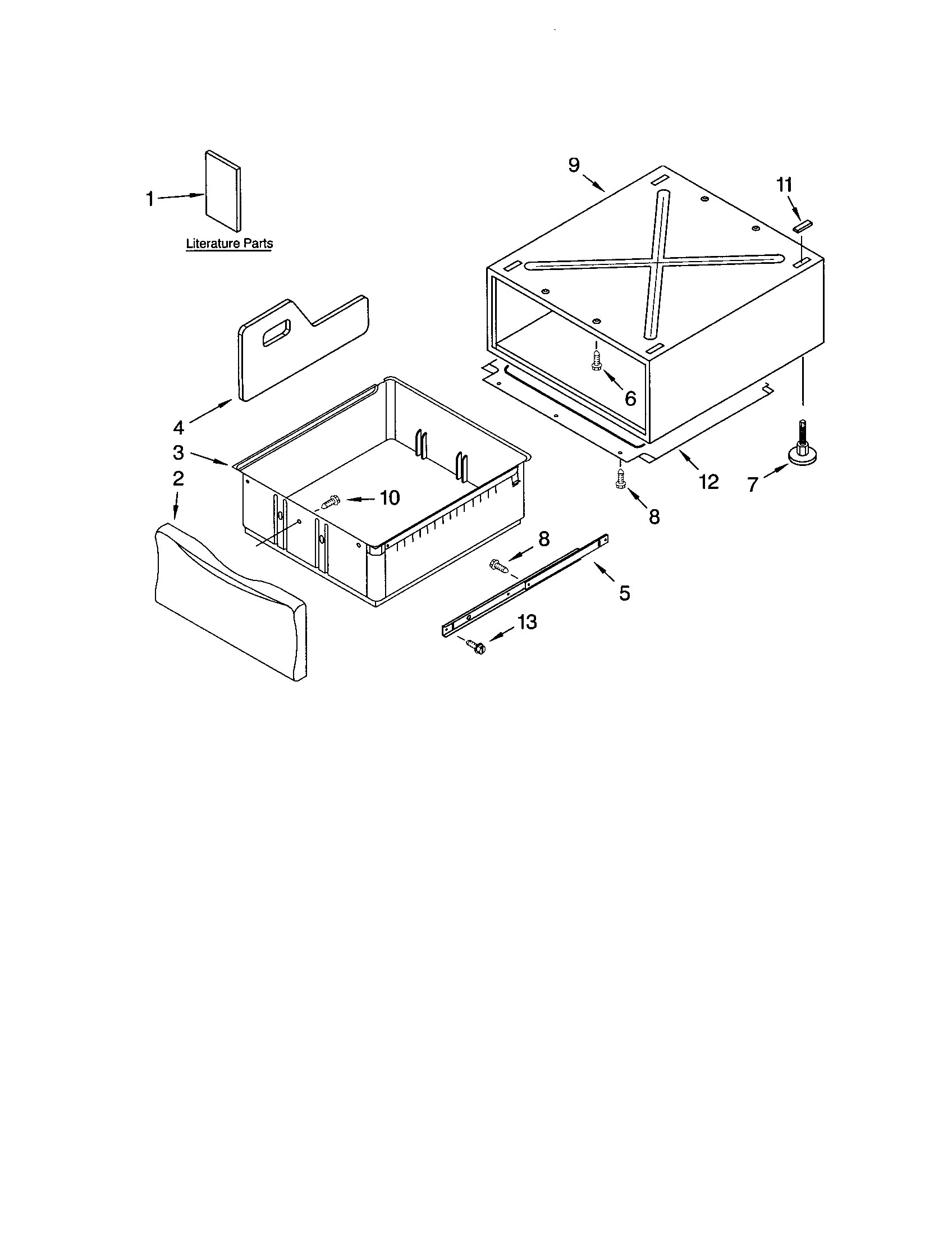 Kenmore Elite 11042822202 pedestal parts (not included) diagram