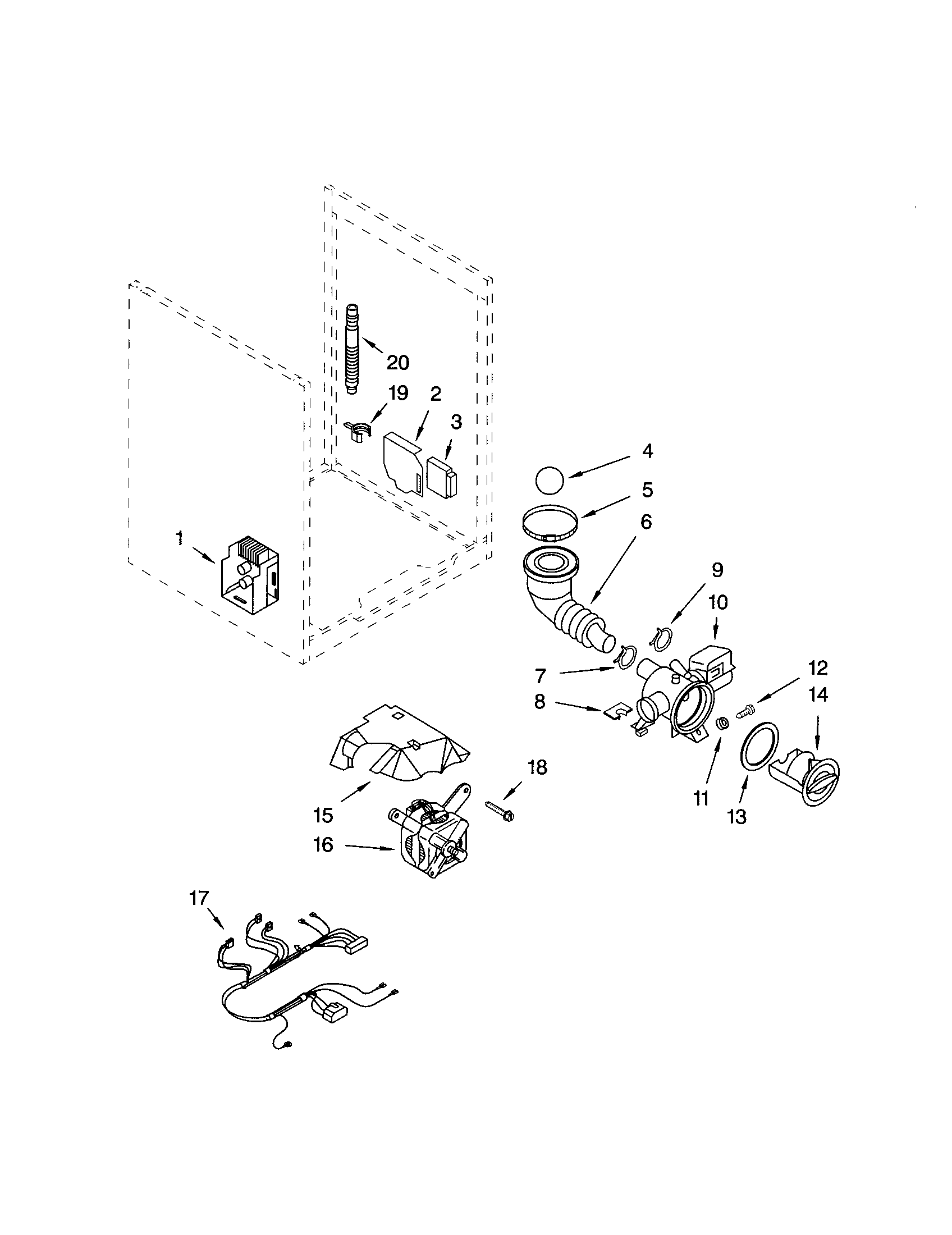 Kenmore Elite 11044921300 pump and motor diagram