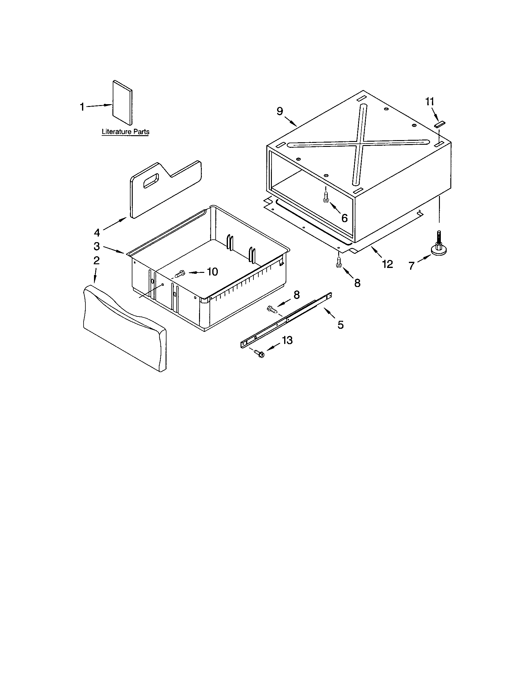 Kenmore Elite 11044921300 pedestal parts (not included) diagram