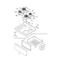 Frigidaire FEF326AWF top/drawer diagram