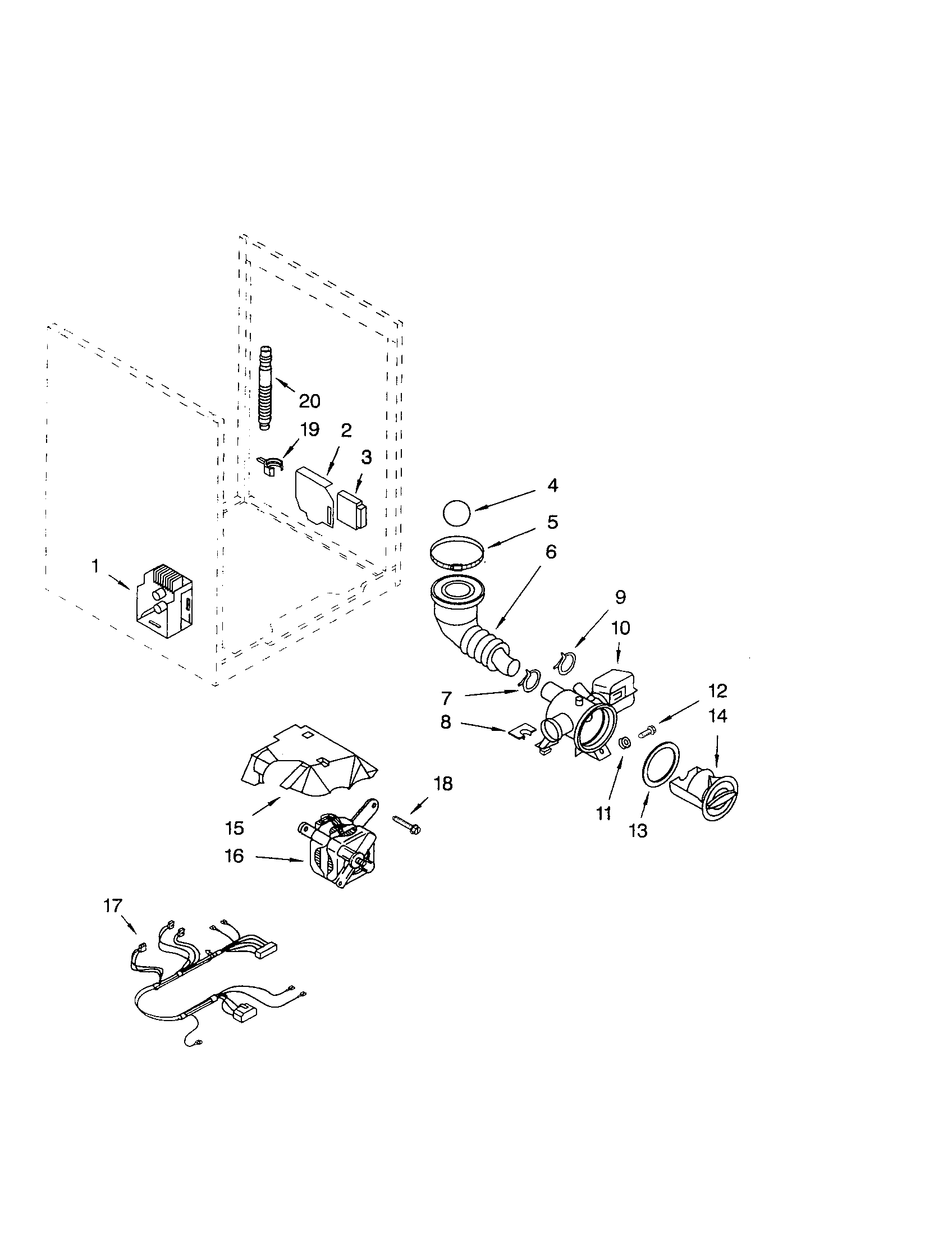 Kenmore Elite 11044932200 pump and motor diagram
