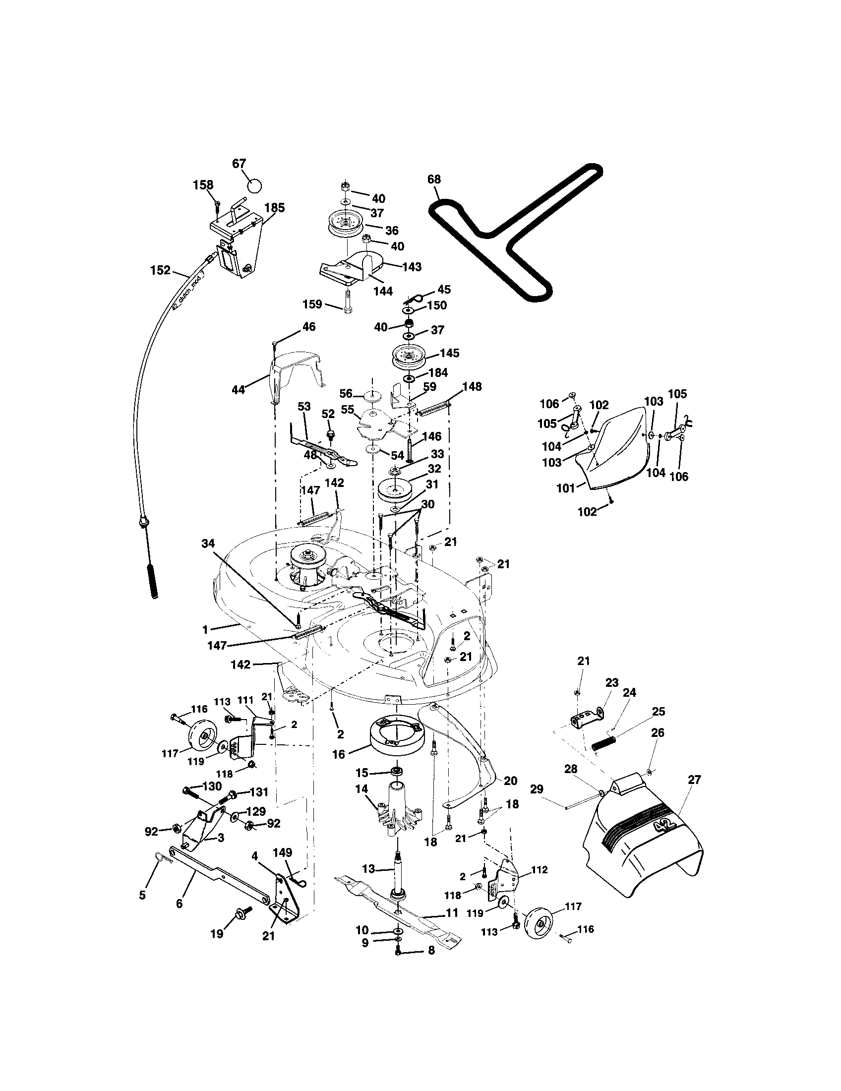 Craftsman 917273770 mower deck diagram