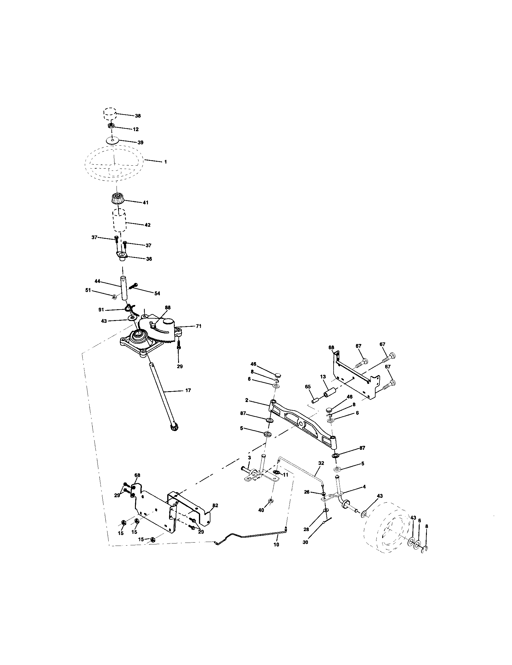 Craftsman 917273780 steering assembly diagram