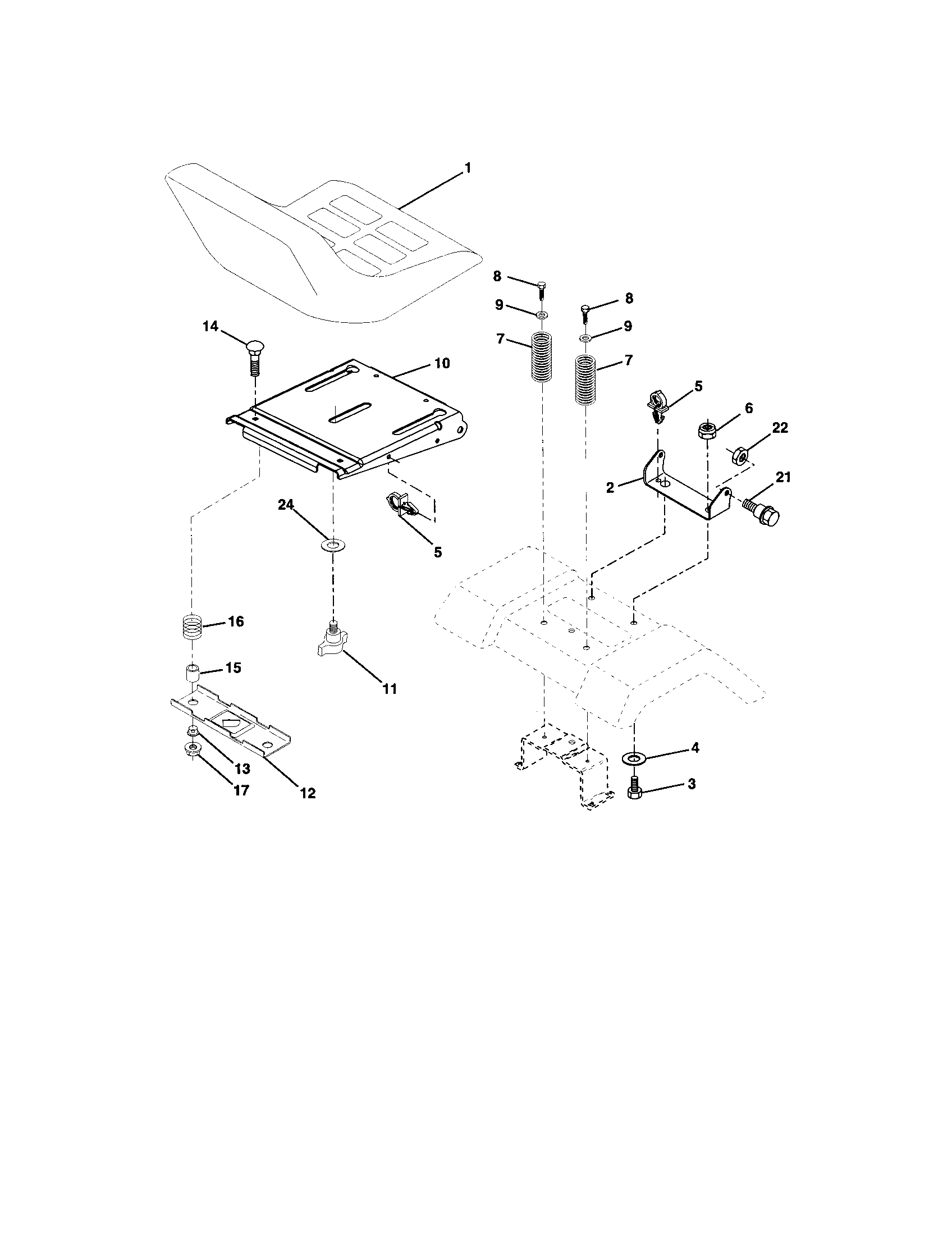 Craftsman 917273780 seat assembly diagram