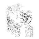 Poulan PP524A chassis/engine/pulleys diagram