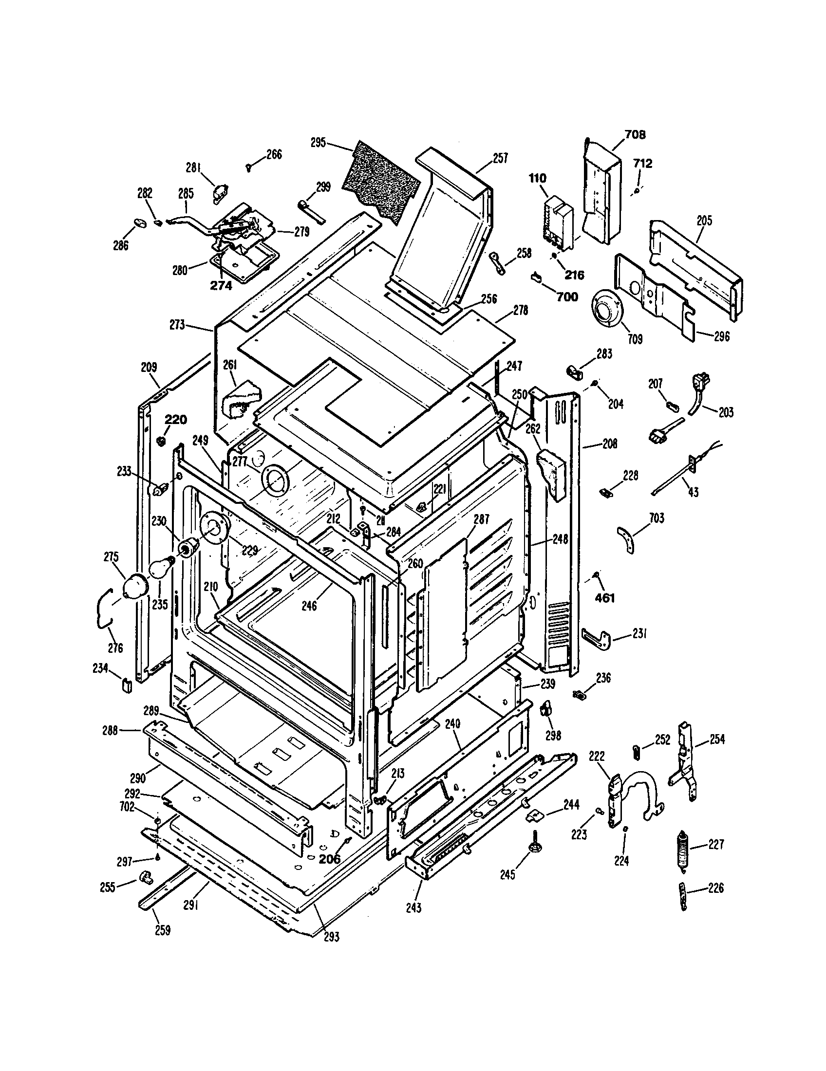 GE JGBP33WES1 body diagram