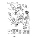 MTD 12A-377B062 deck/bag/wheel(models 370 thru 379) diagram
