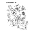 MTD 12A-377B062 deck/bag/wheels(models 380 thru 389) diagram