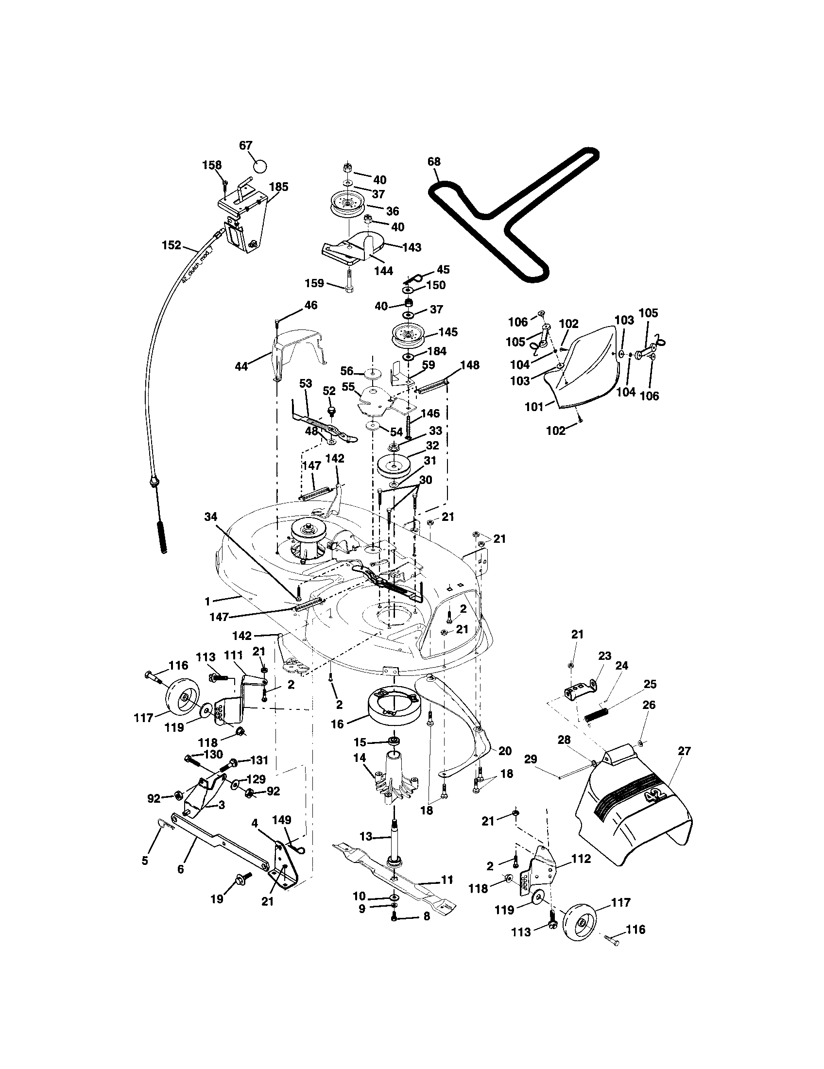 Craftsman 917273750 mower deck diagram