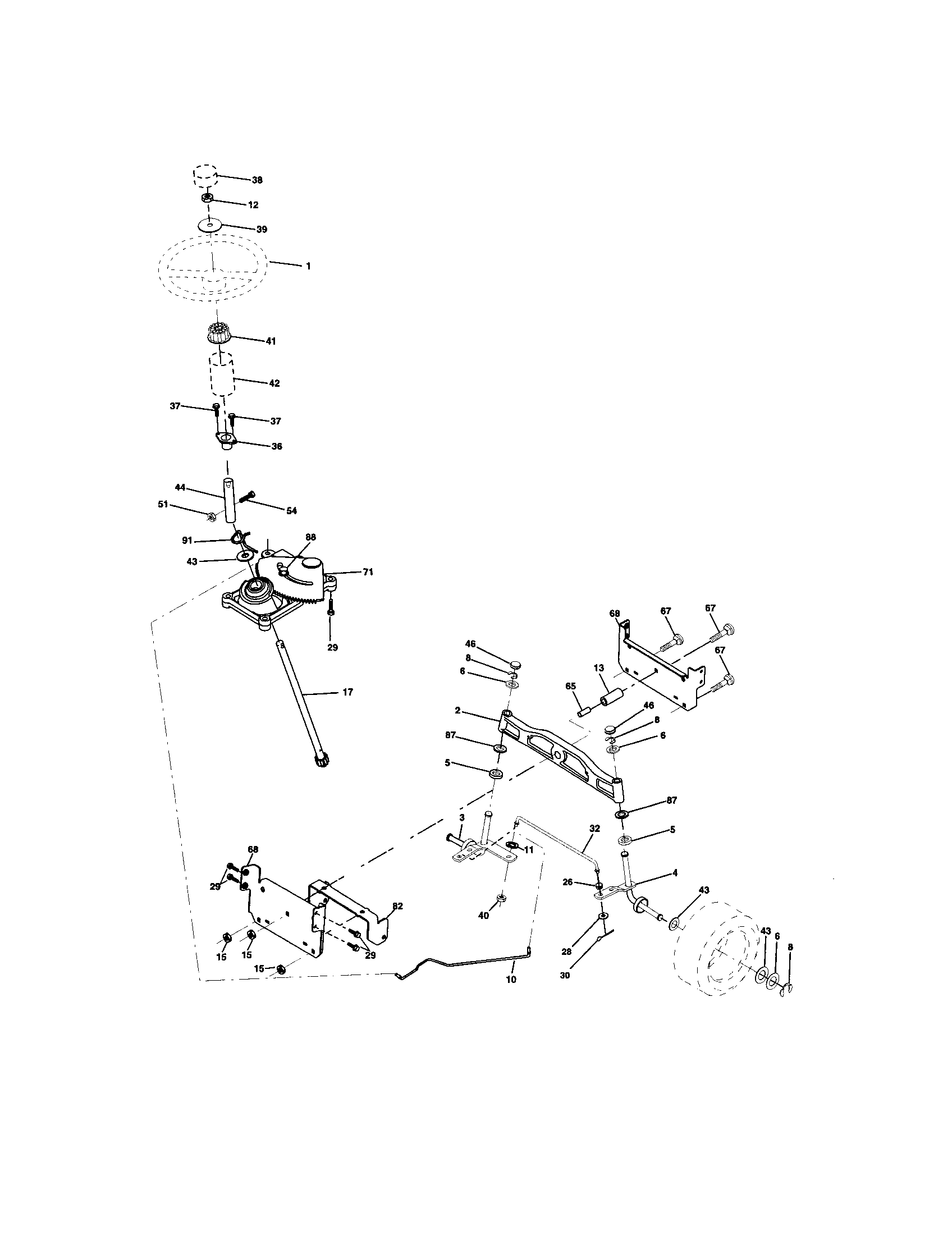 Craftsman 917273760 steering assembly diagram