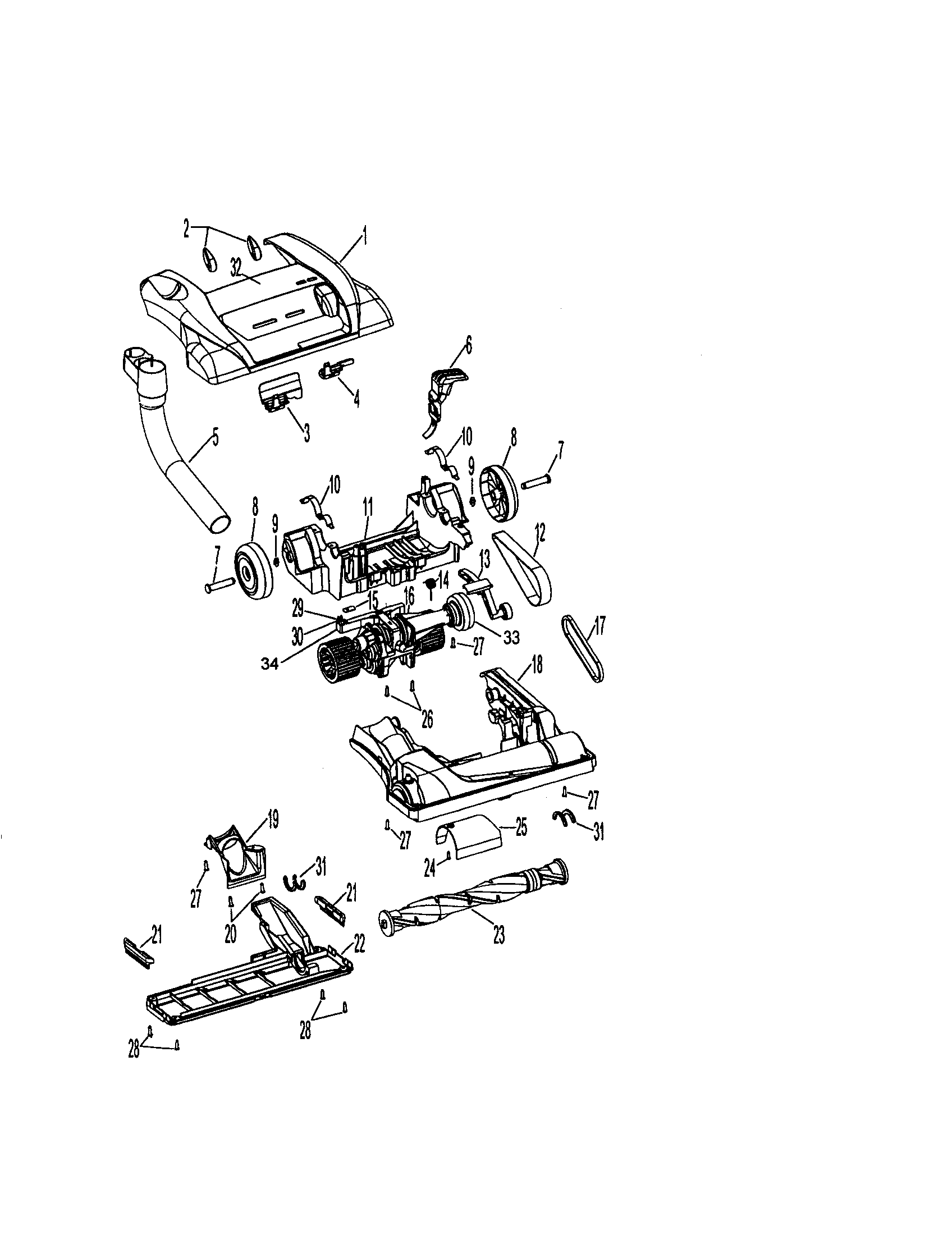 Hoover U6436900 hood assembly diagram