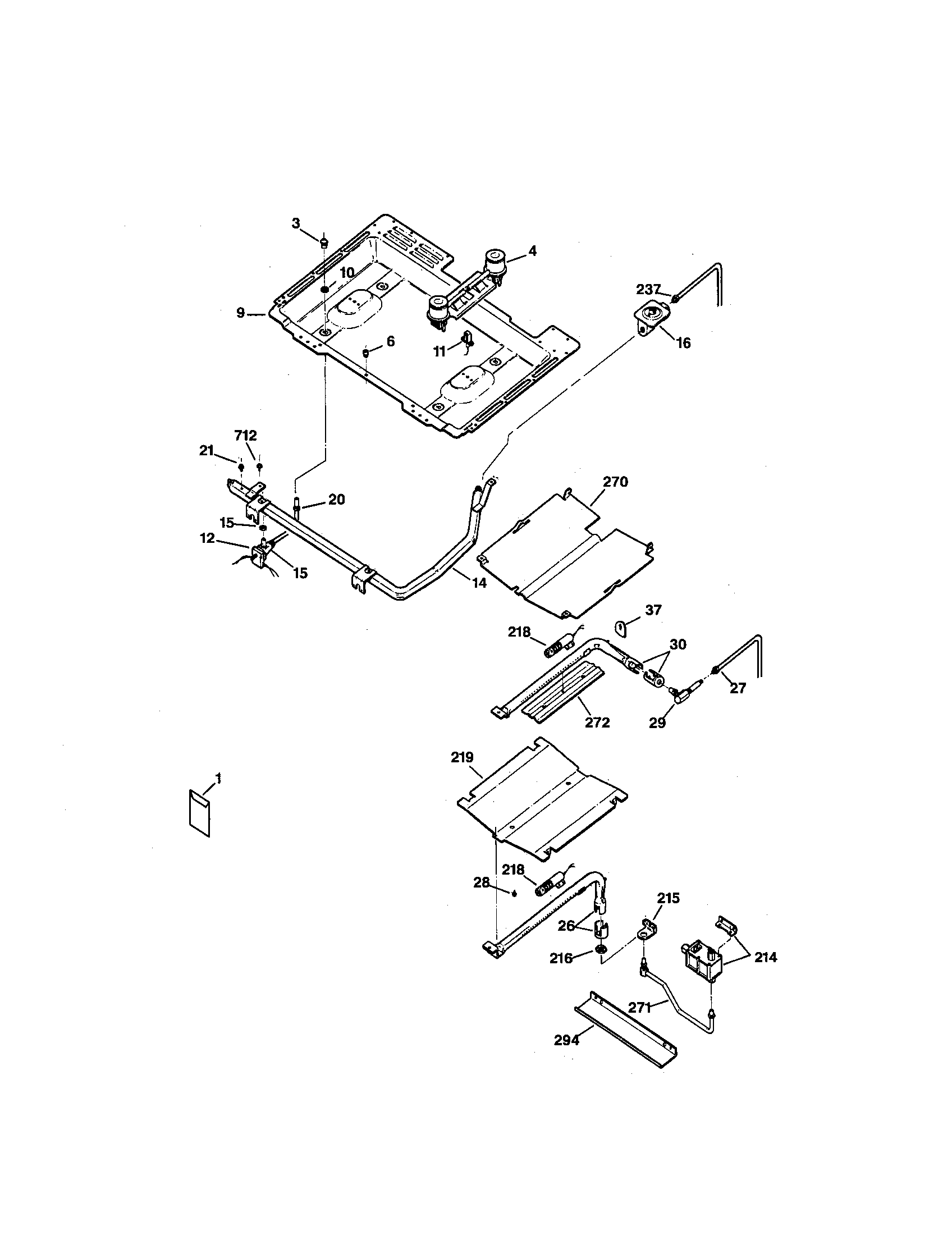 GE JGB26WEA1WW broil/burner/igniter diagram