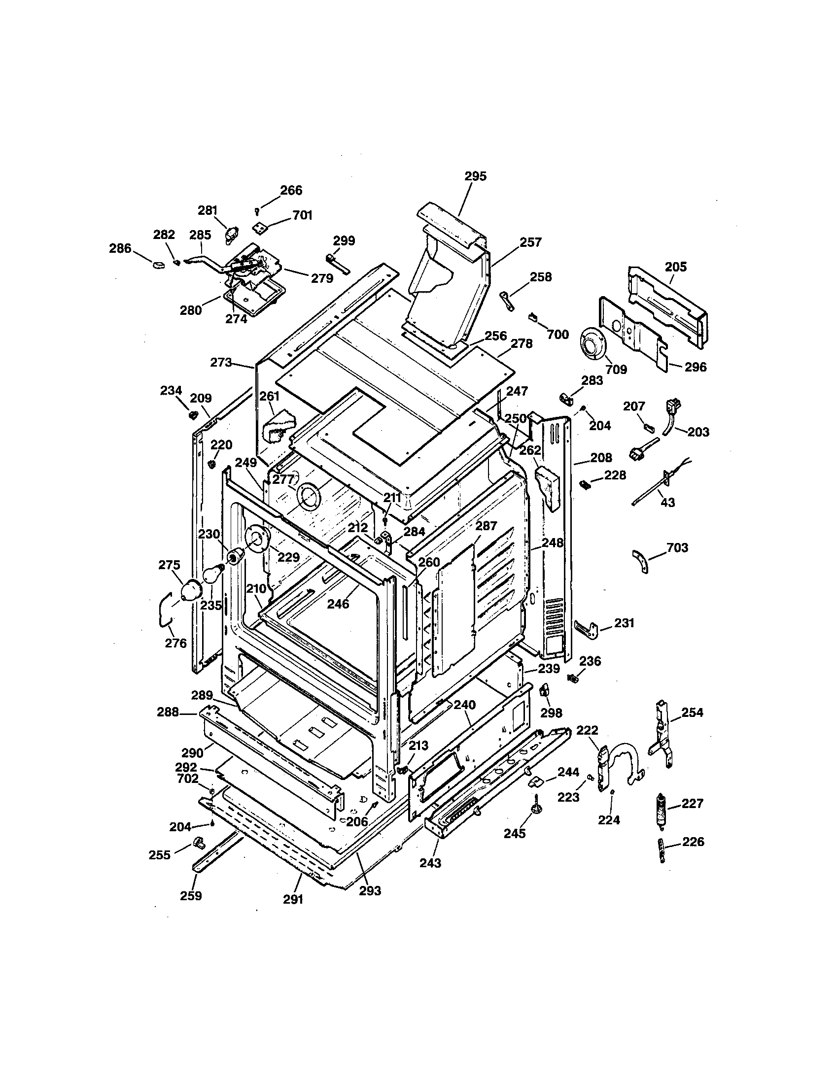 GE JGB26WEA1WW body diagram
