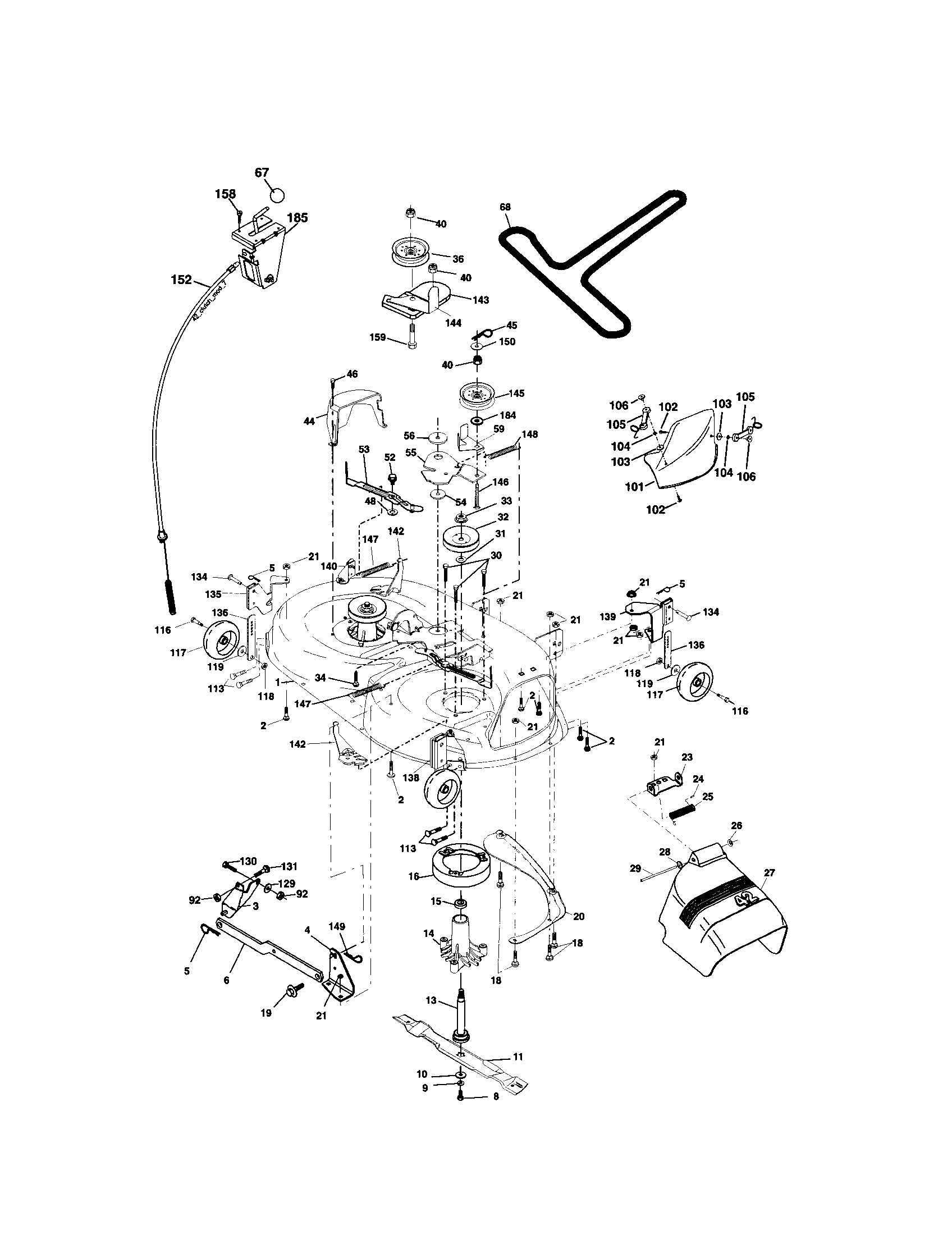 Craftsman 917273830 mower deck diagram