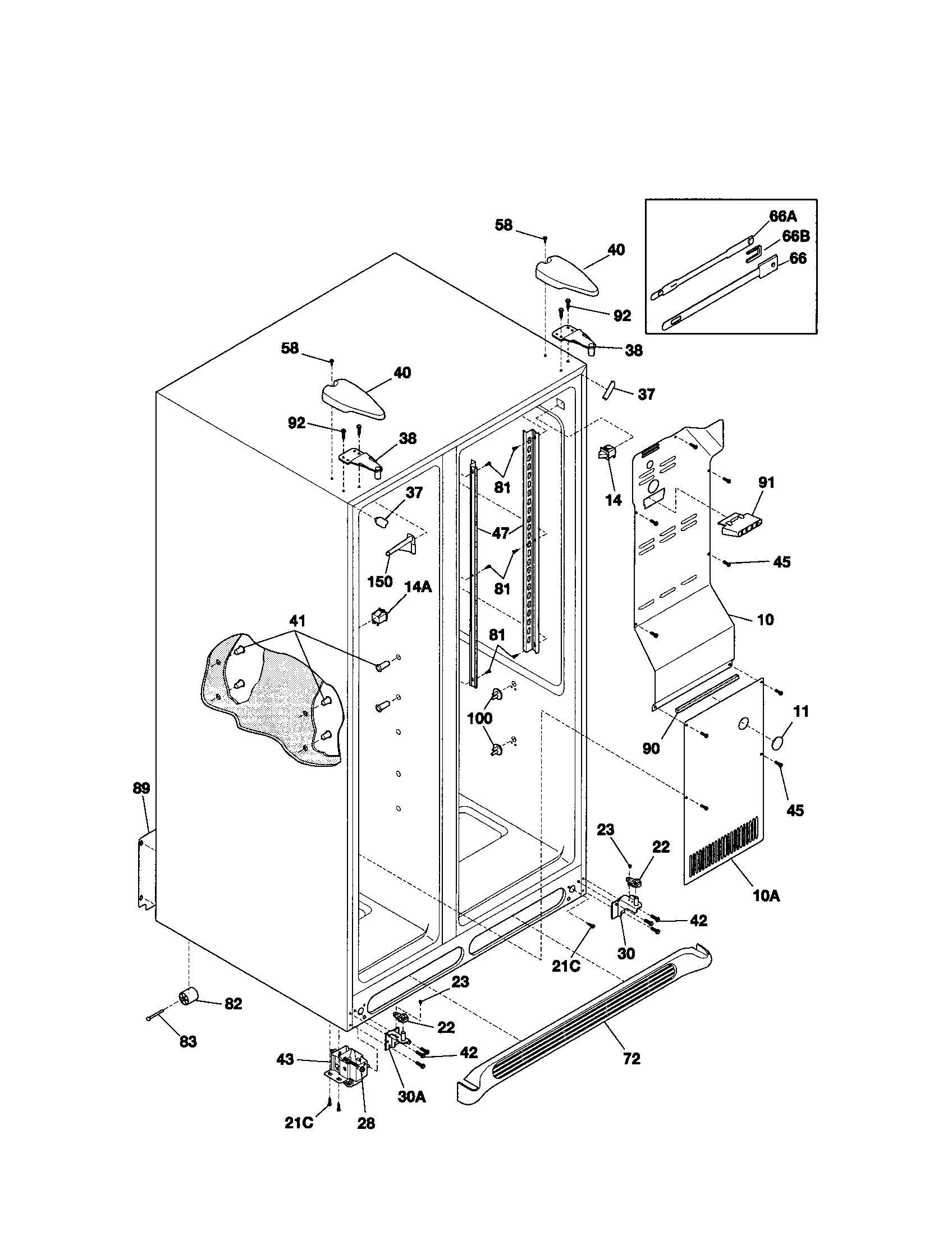 Kenmore 25352649301 cabinet diagram