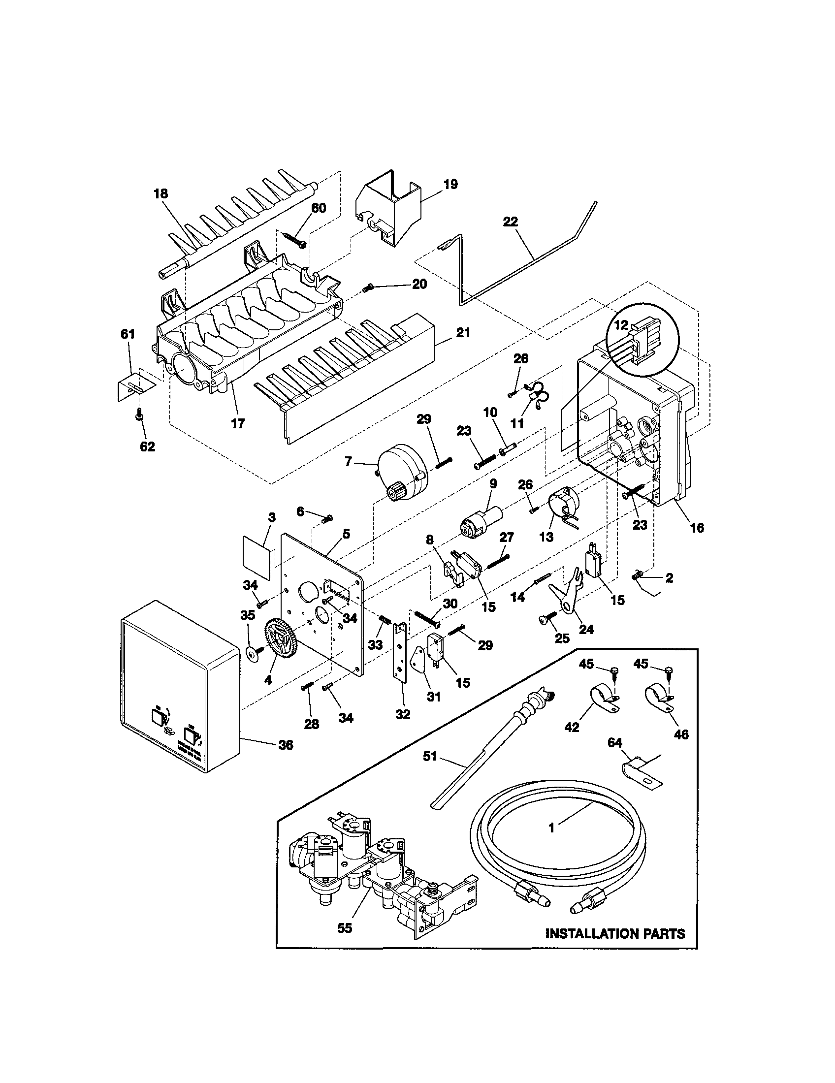 Kenmore 25352649301 icemaker diagram