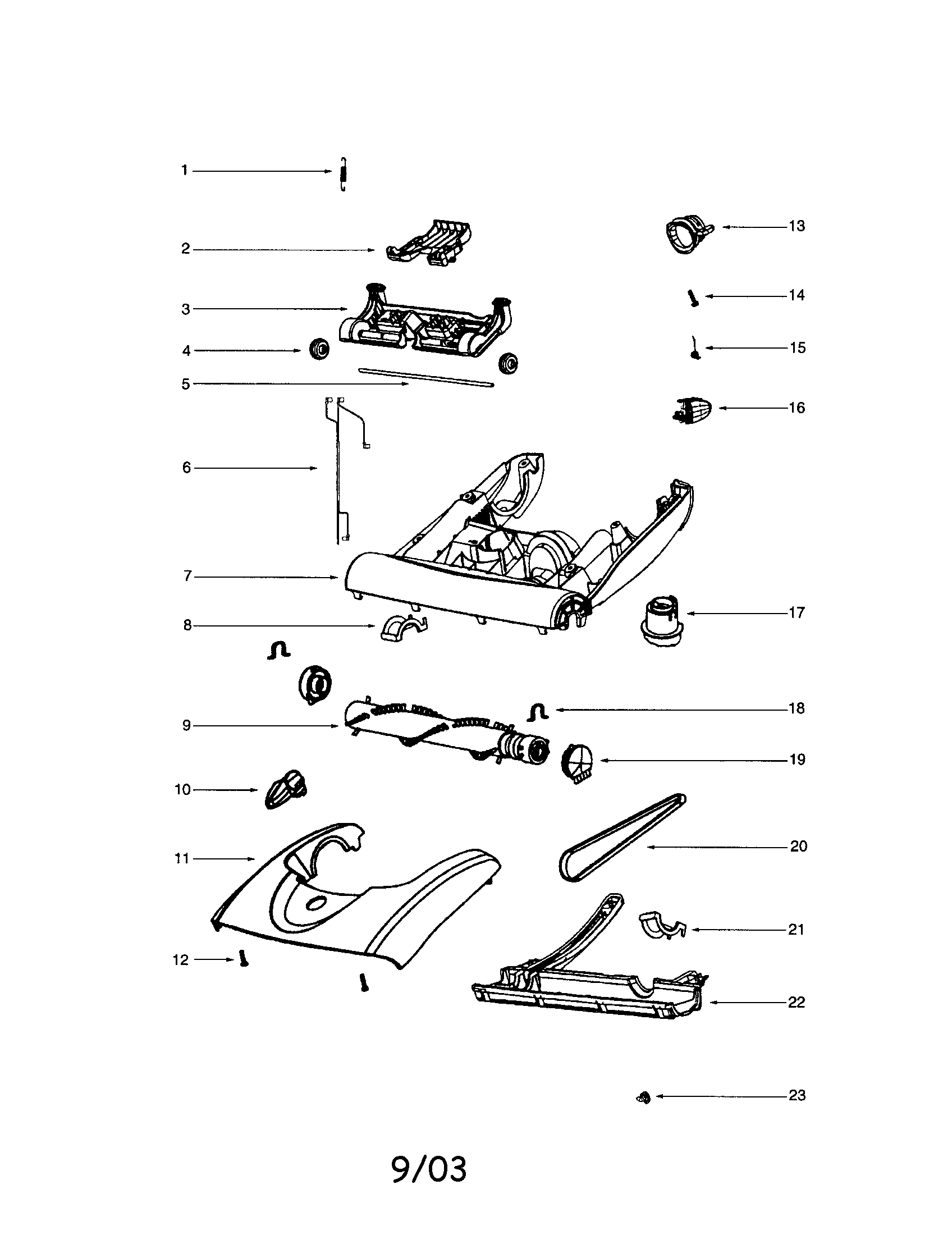 Electrolux EL5010A base/hood/front axle diagram