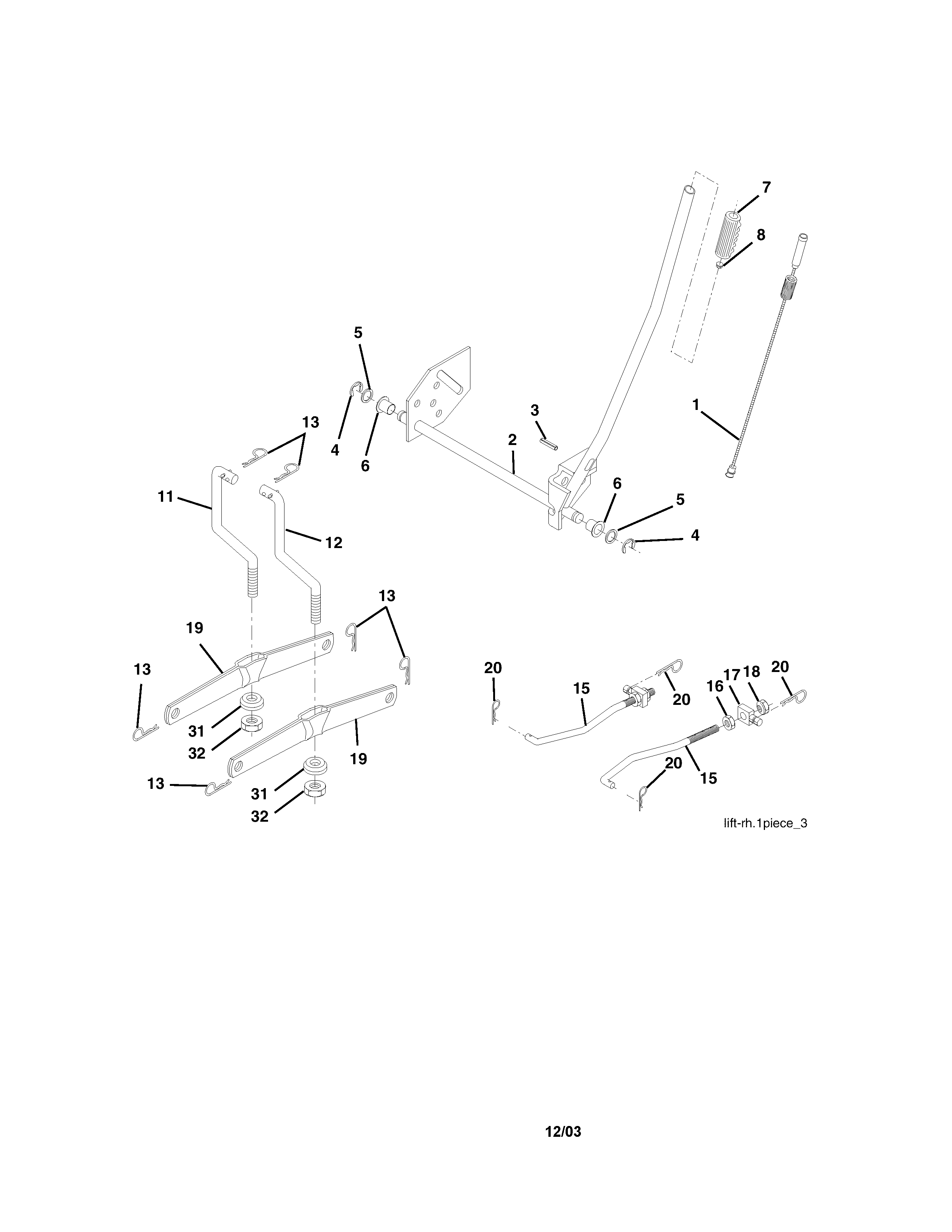 Craftsman 917273850 lift assembly diagram