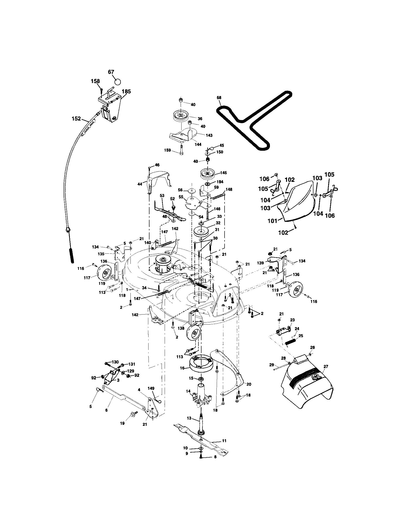 Craftsman 917273850 mower deck diagram