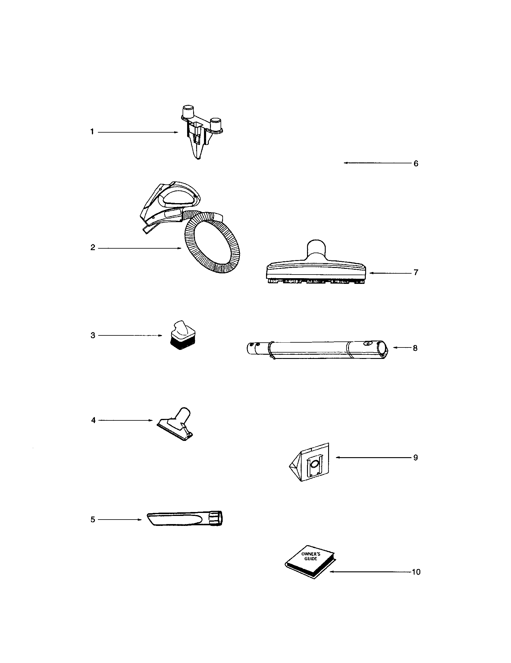 Electrolux EL6988A tool caddy/accessories diagram