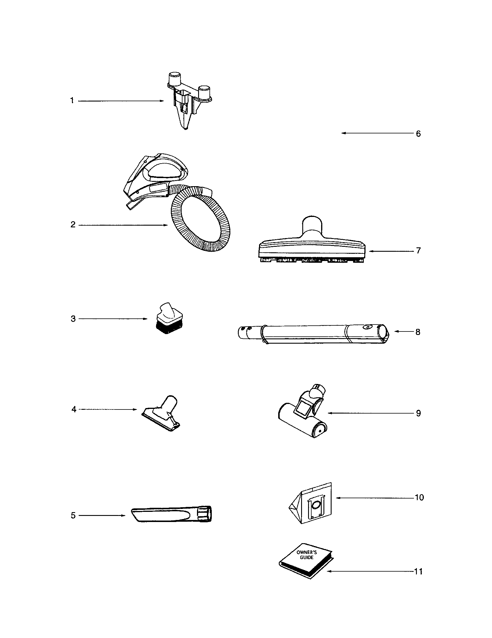 Electrolux EL6989A tool cadde and accessories diagram