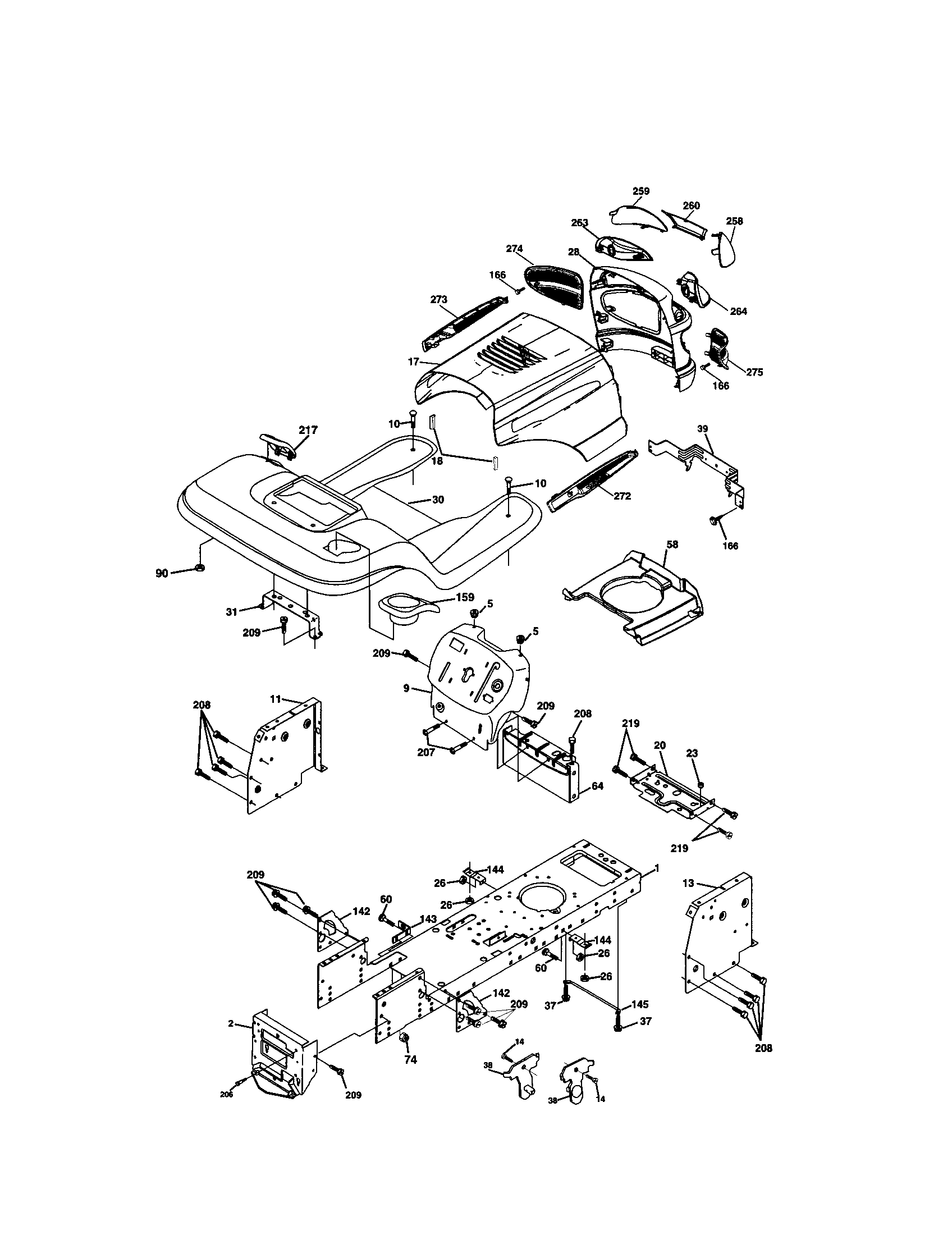 Craftsman 917273820 chassis and enclosures diagram