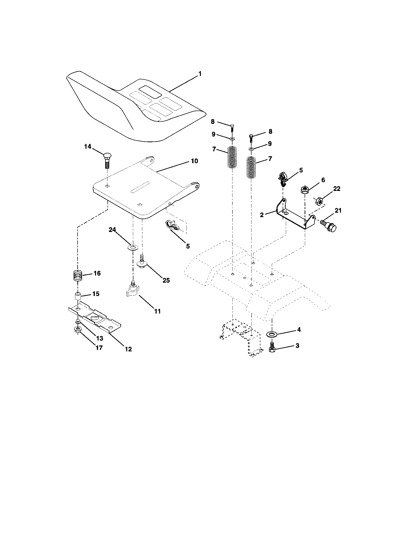 Craftsman 917273810 seat assembly diagram